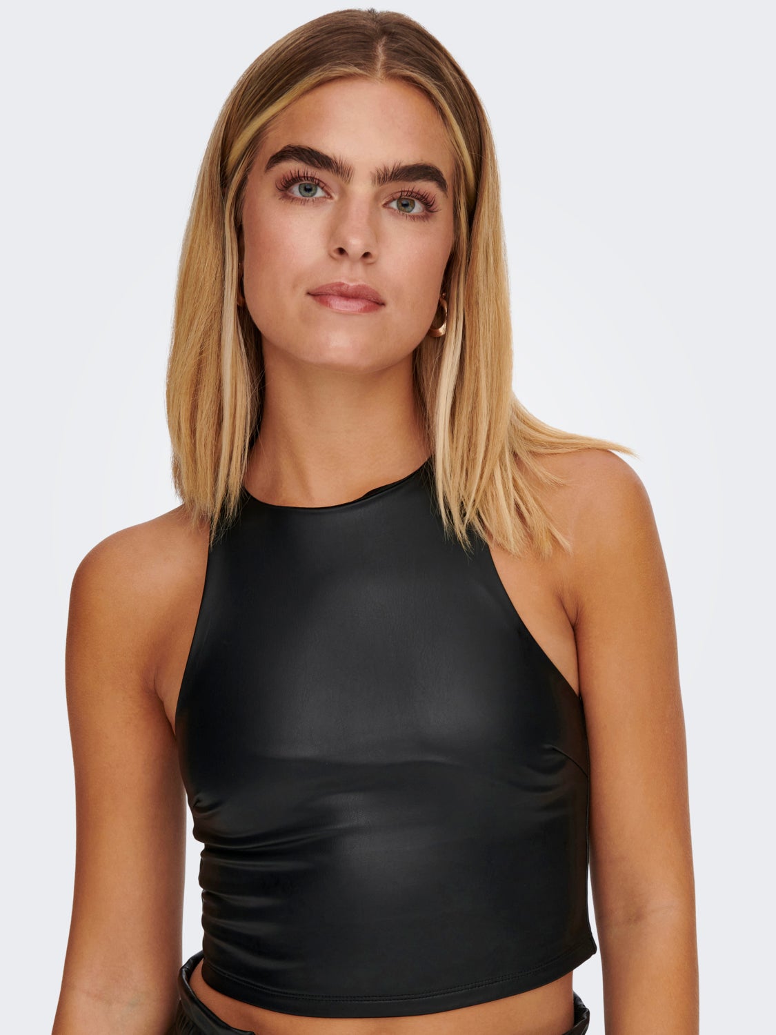 Faux leather Sleeveless Top