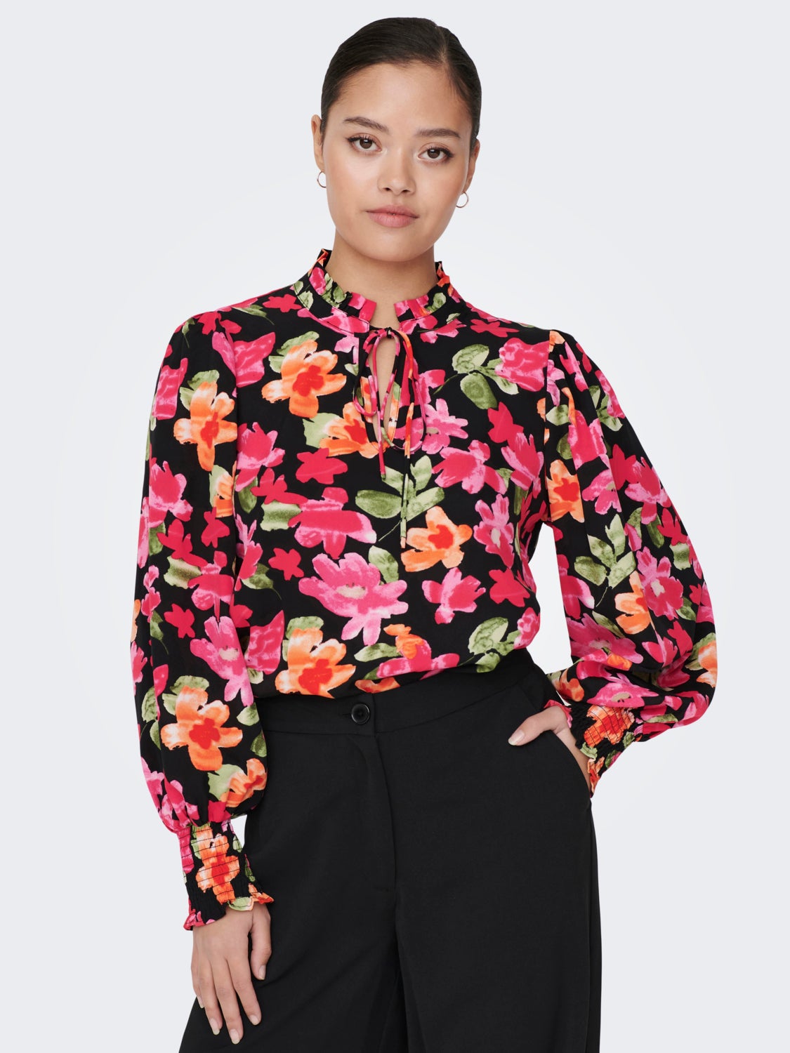 Regular Fit Tied Neck Top