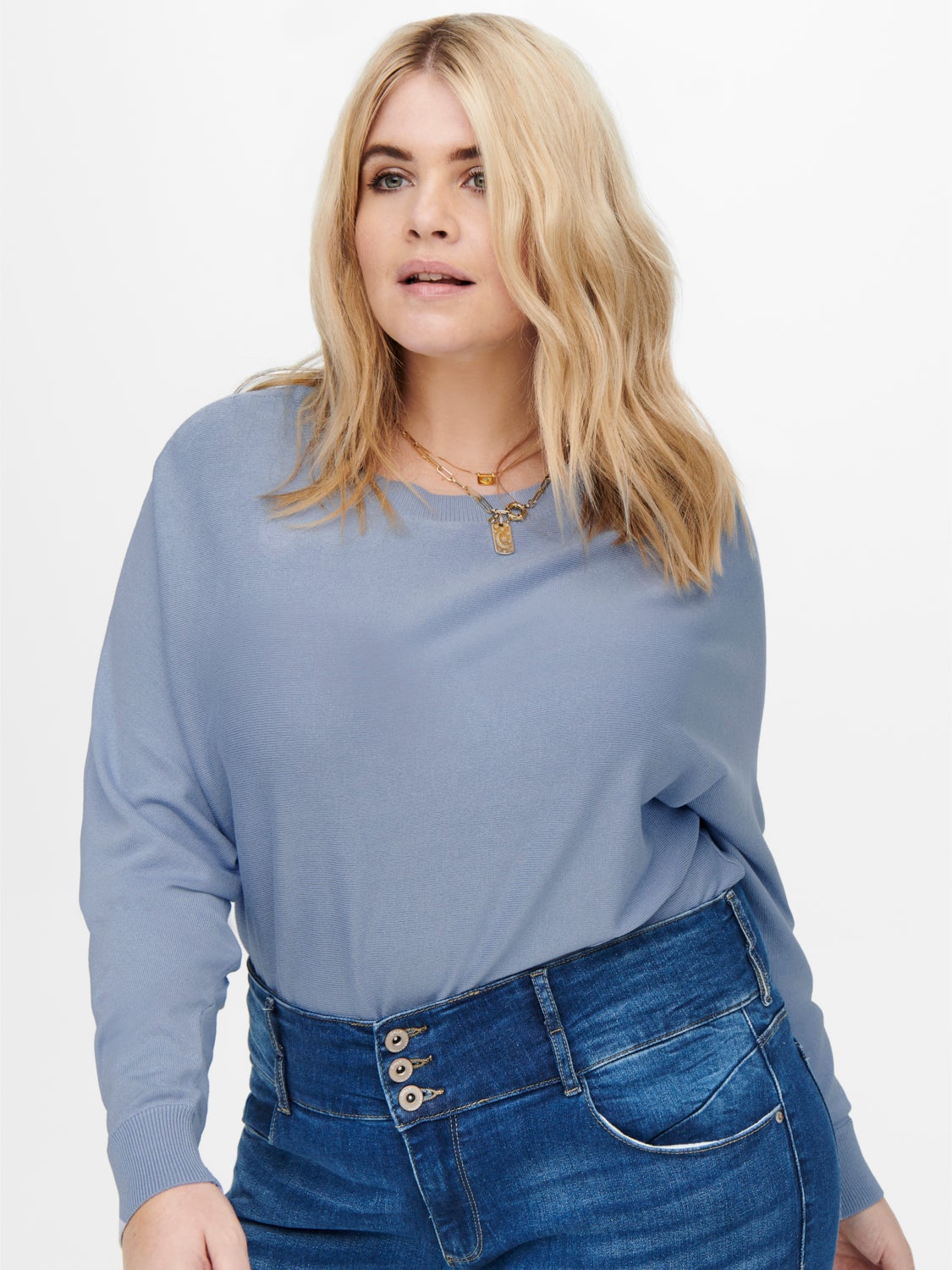 Curvy batwing viscose Pullover