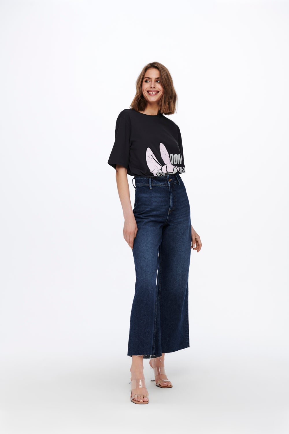 ONLSerna wide cropped high waisted jeans