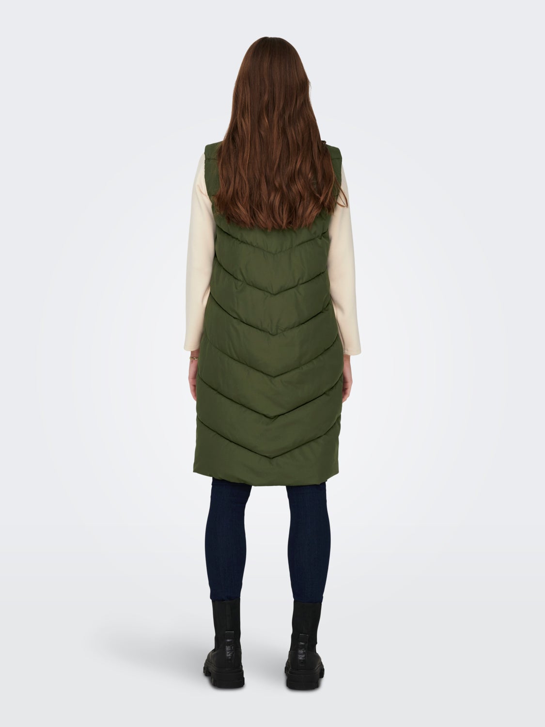 Long vest with high neck