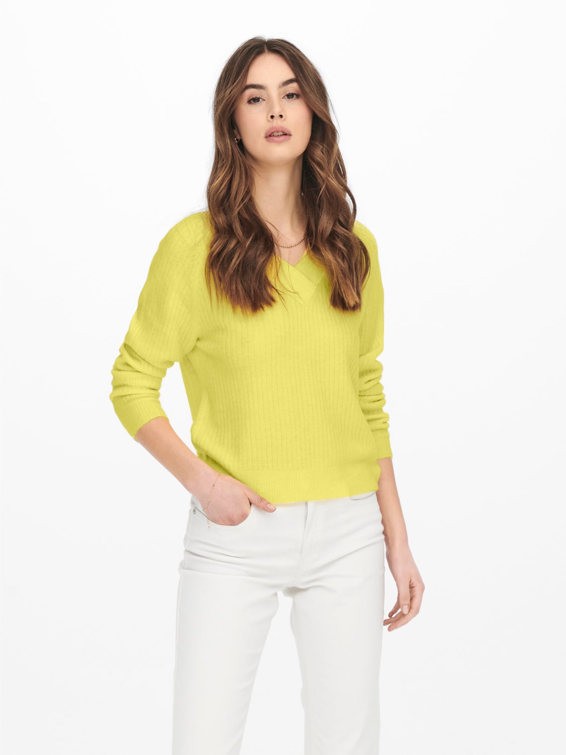 V-neck knitted pullover