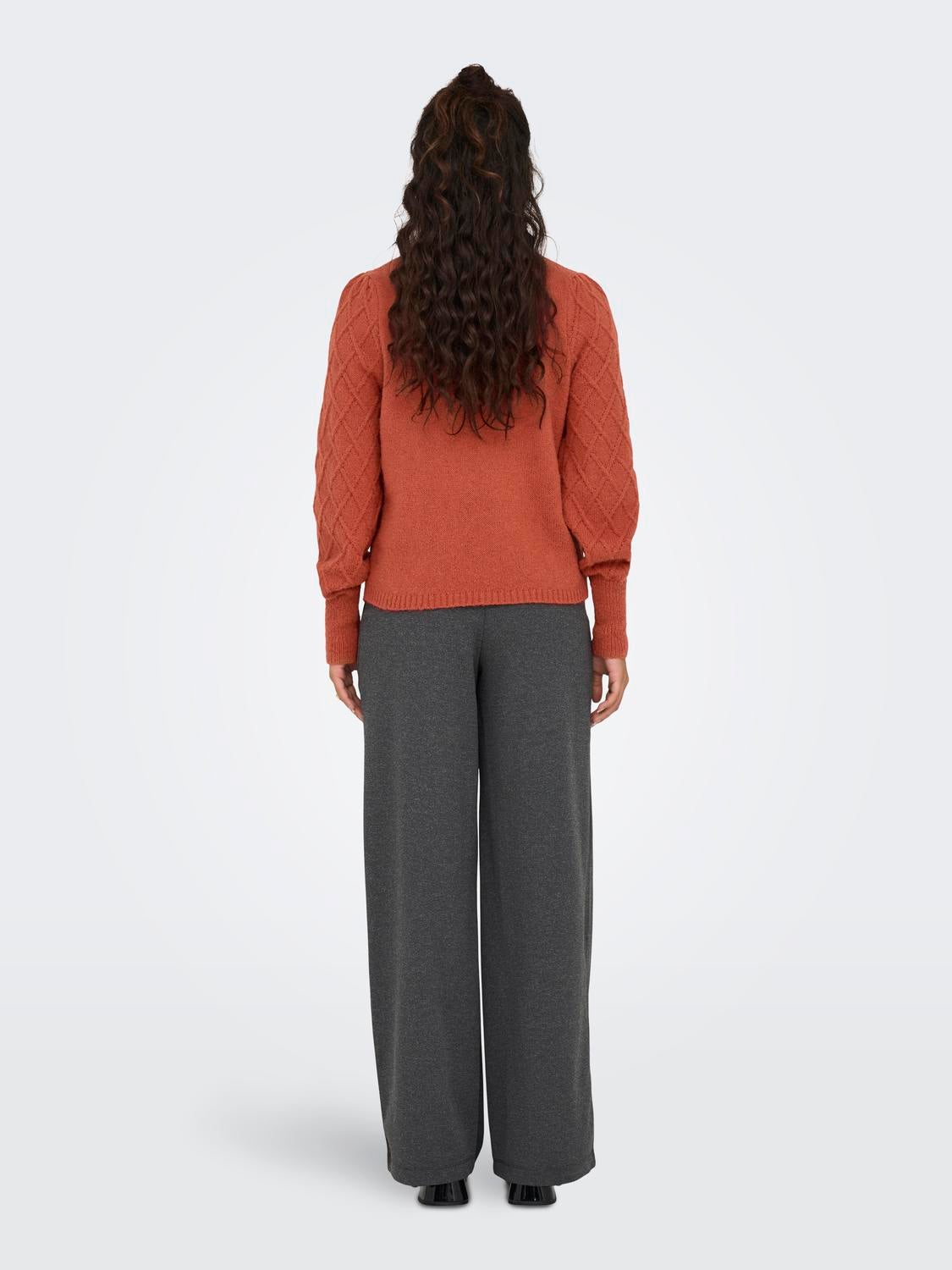 Knit pullover with high neck