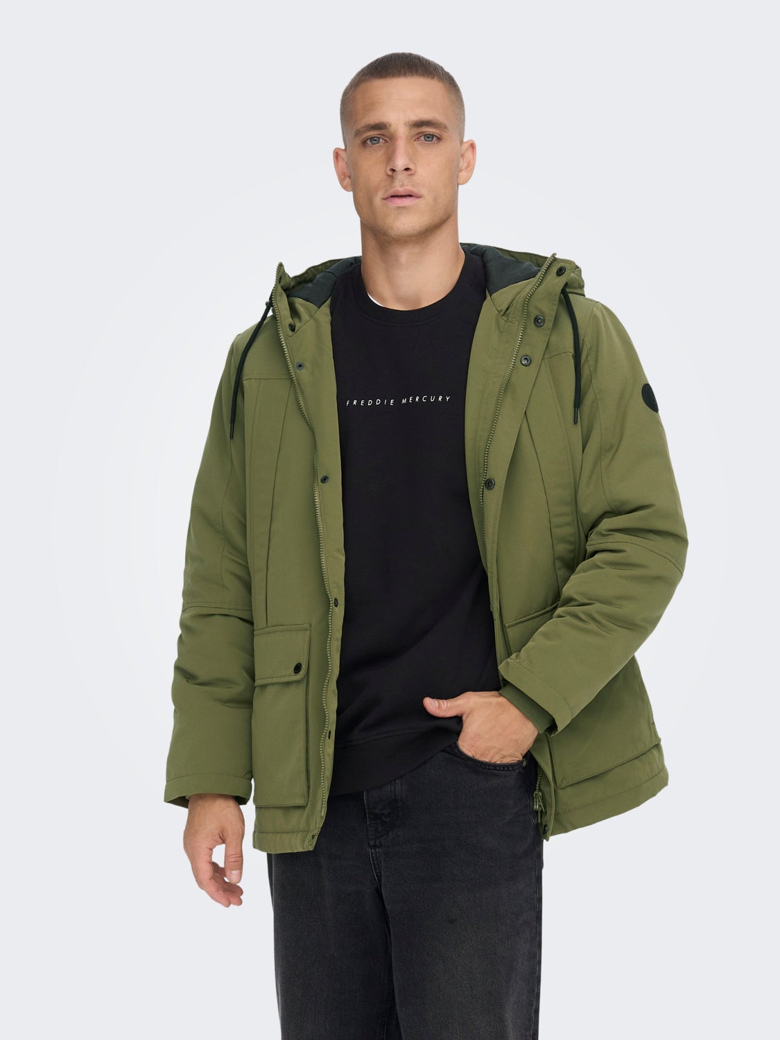 Parka jacket with hood