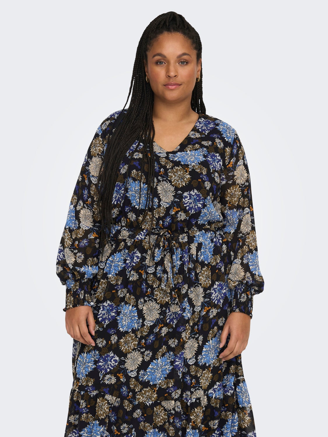 Curvy floral print midi Dress