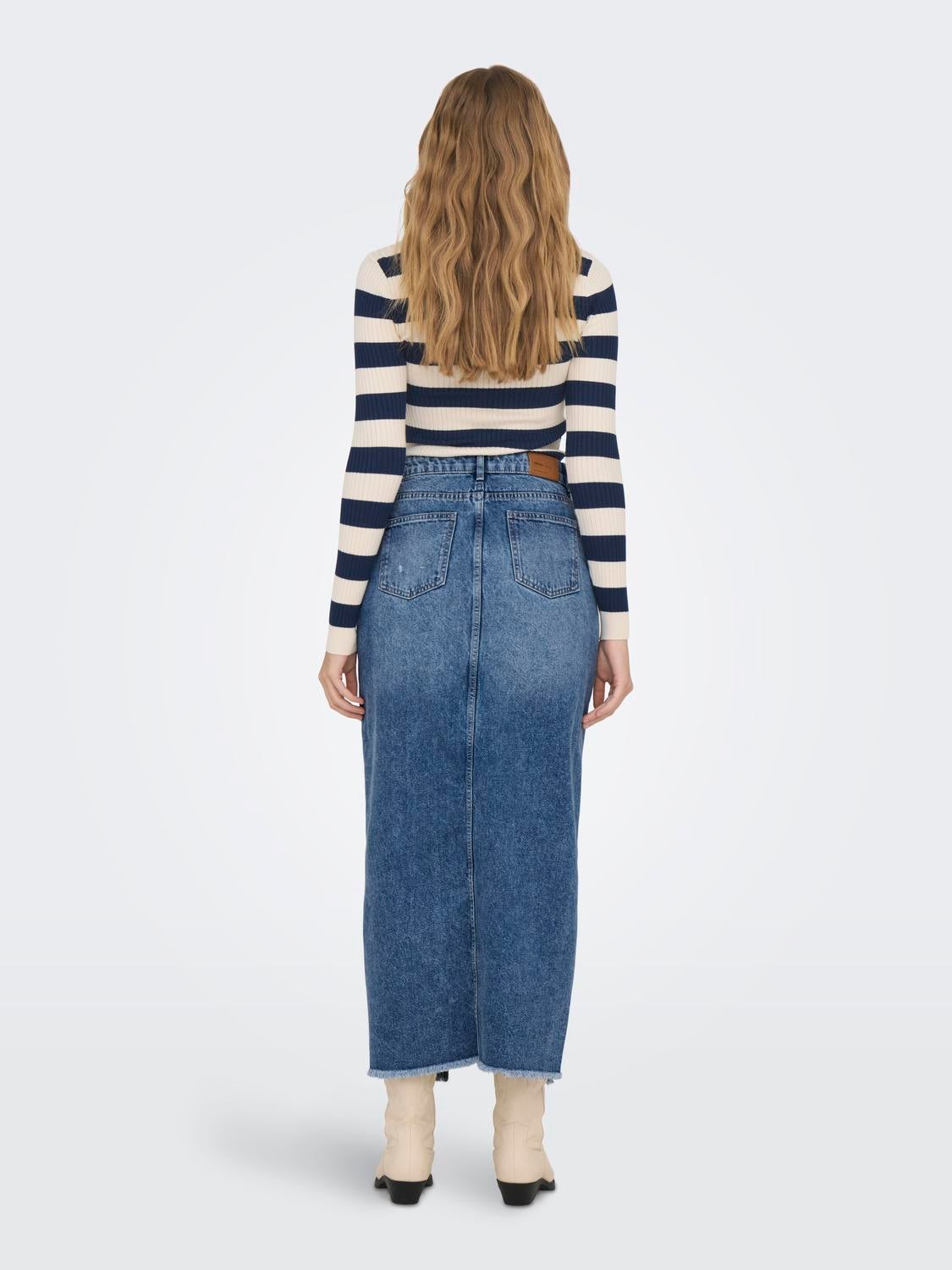 Midi denim skirt