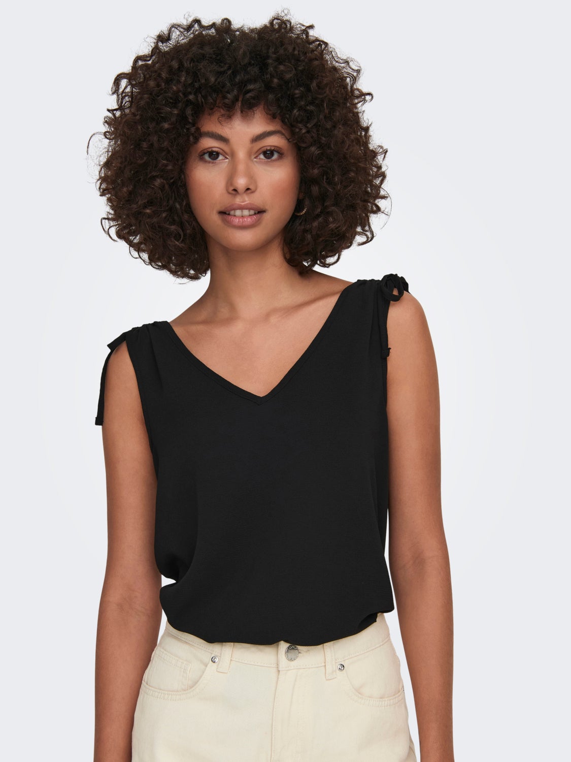 V-Neck Top With Strap Details