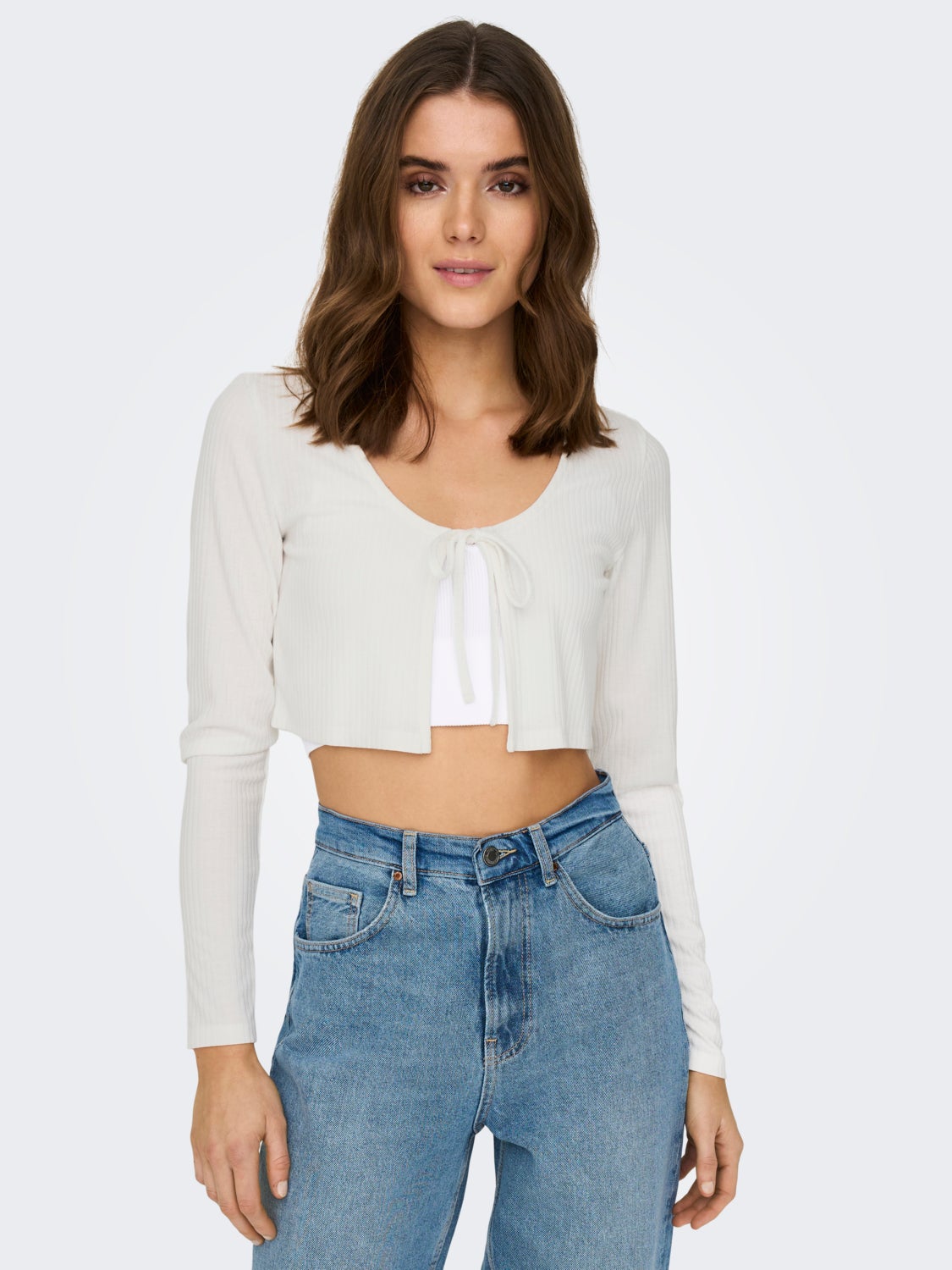 Cropped V-Neck Cardigan