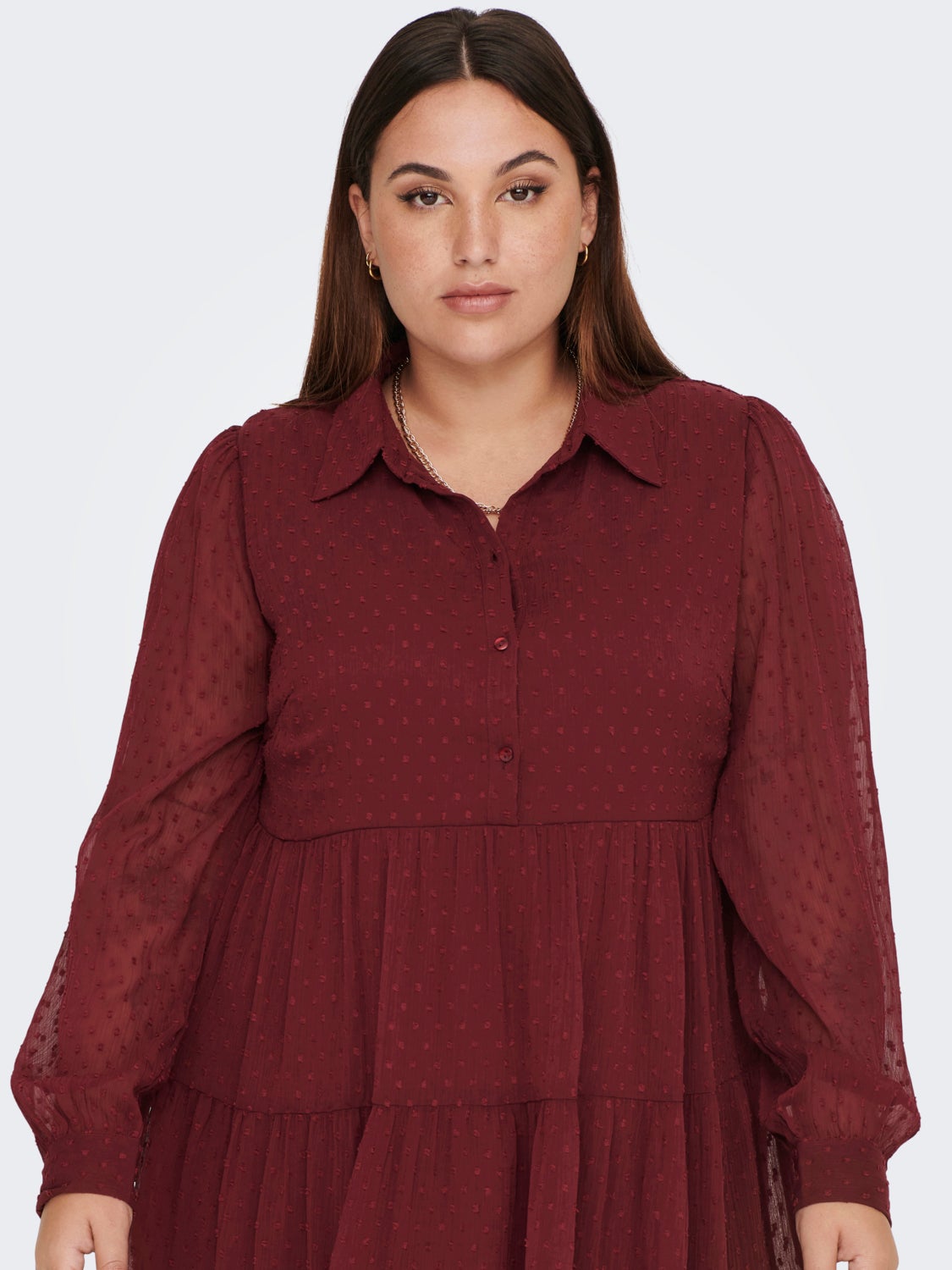 Curvy mesh detail dress