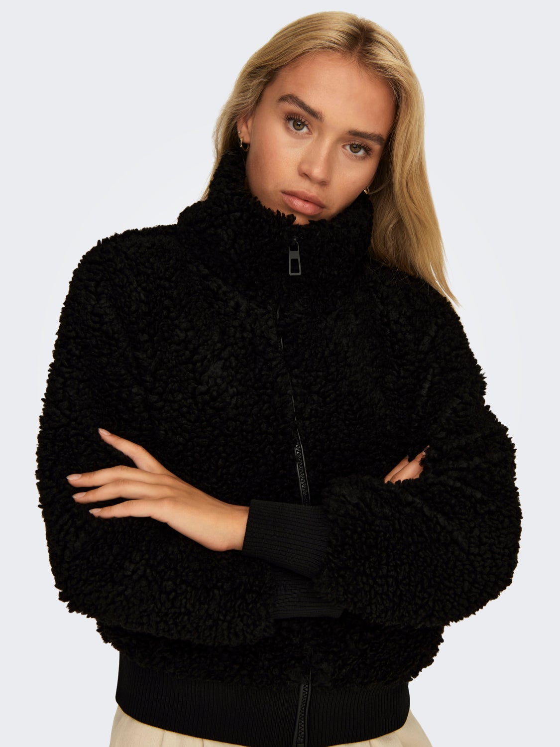 Teddy jacket with high neck