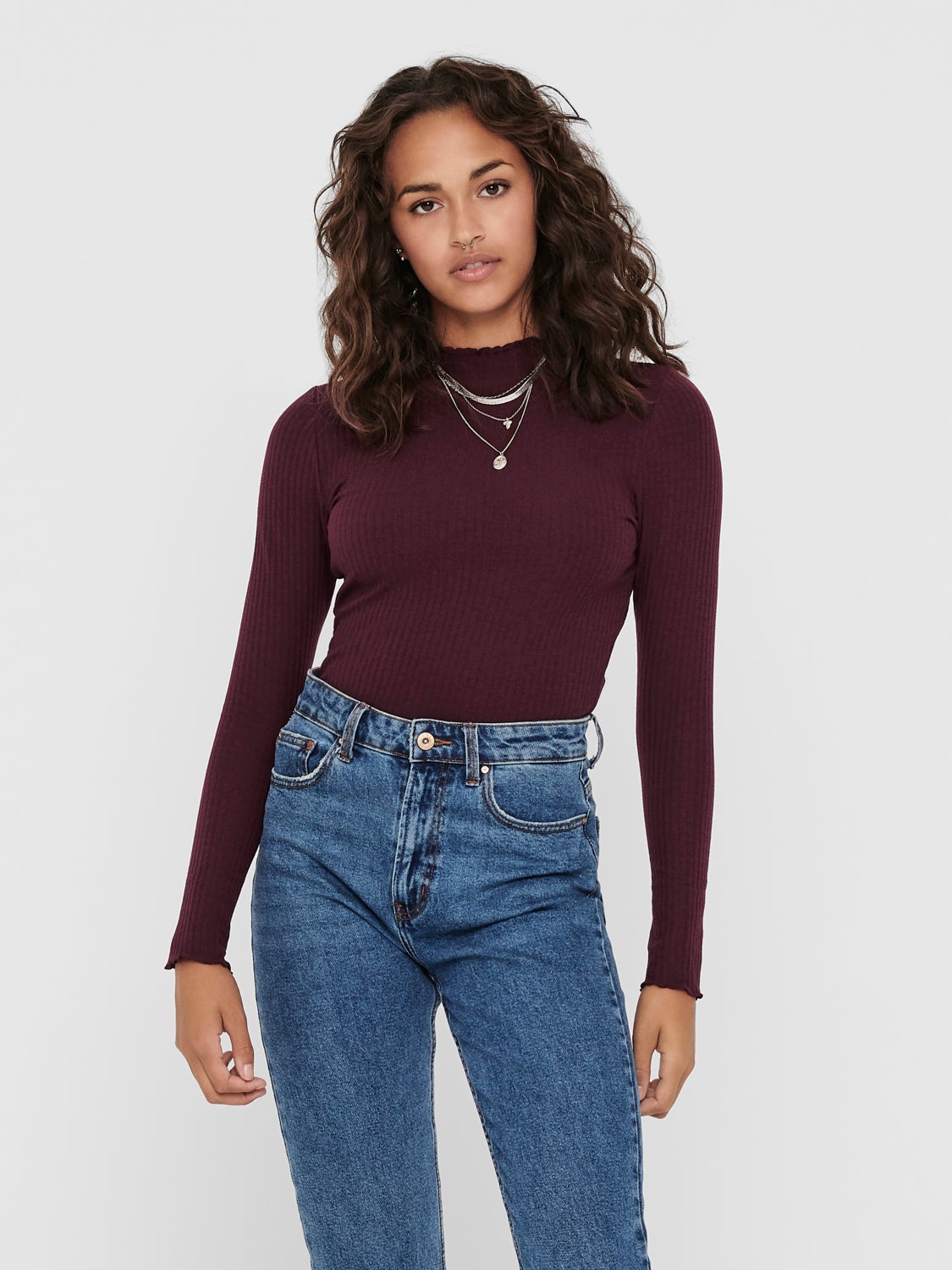 High neck Long Sleeved Top