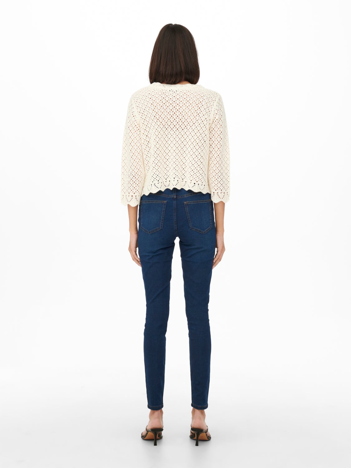 3/4 sleeved cropped Knitted Pullover