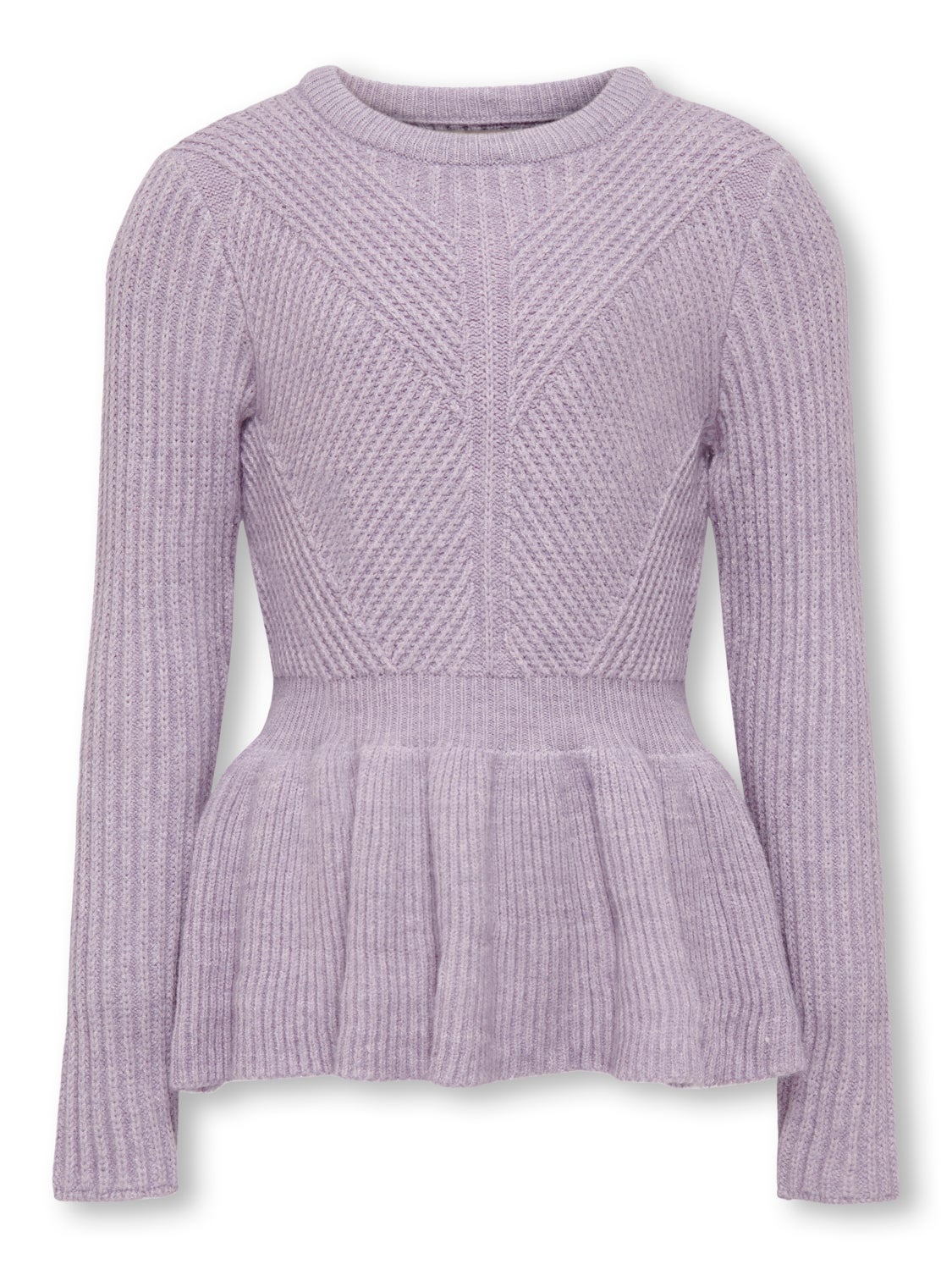 Knitted pullover with peplum detail