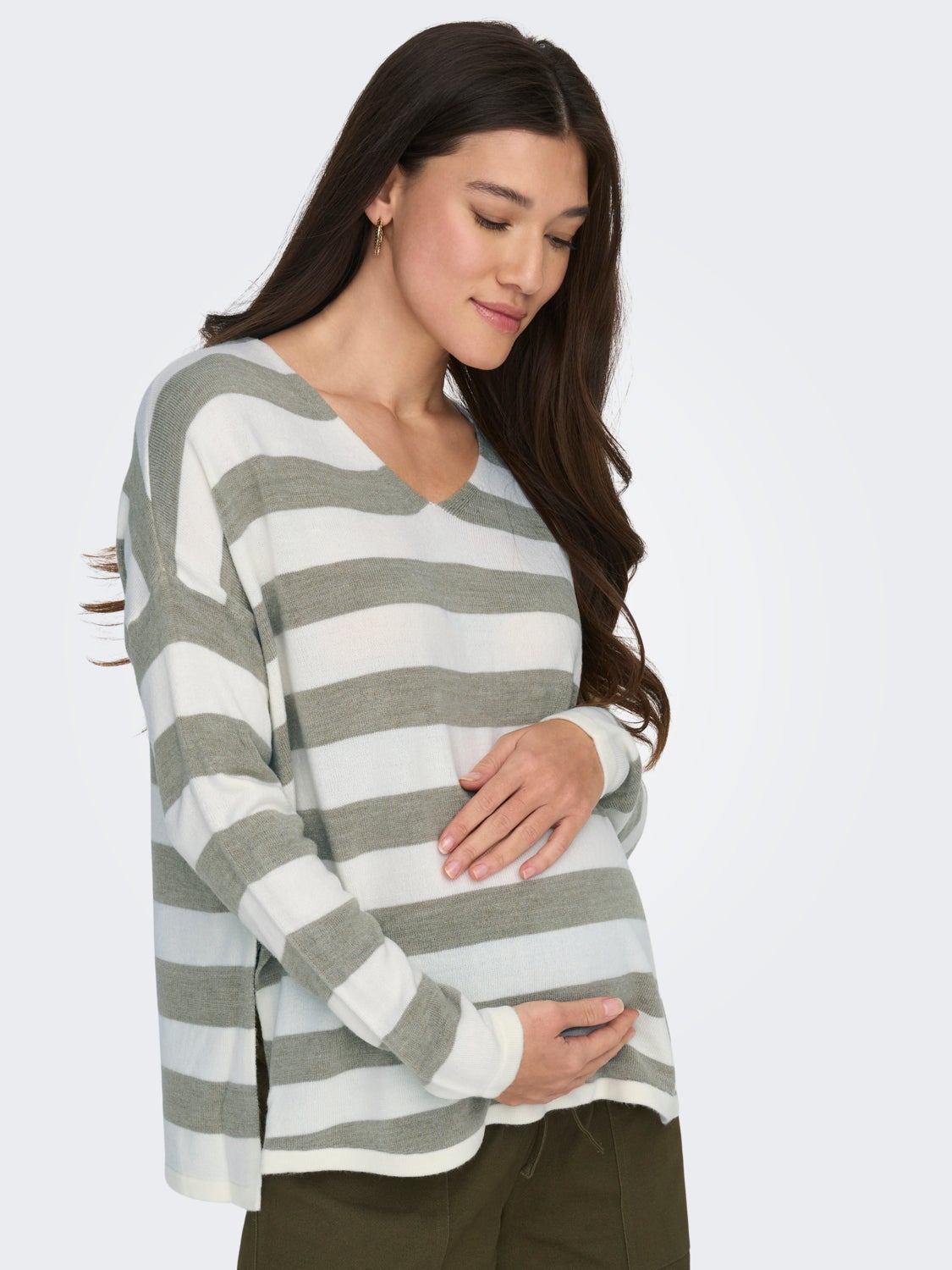Mama striped Knitted Pullover