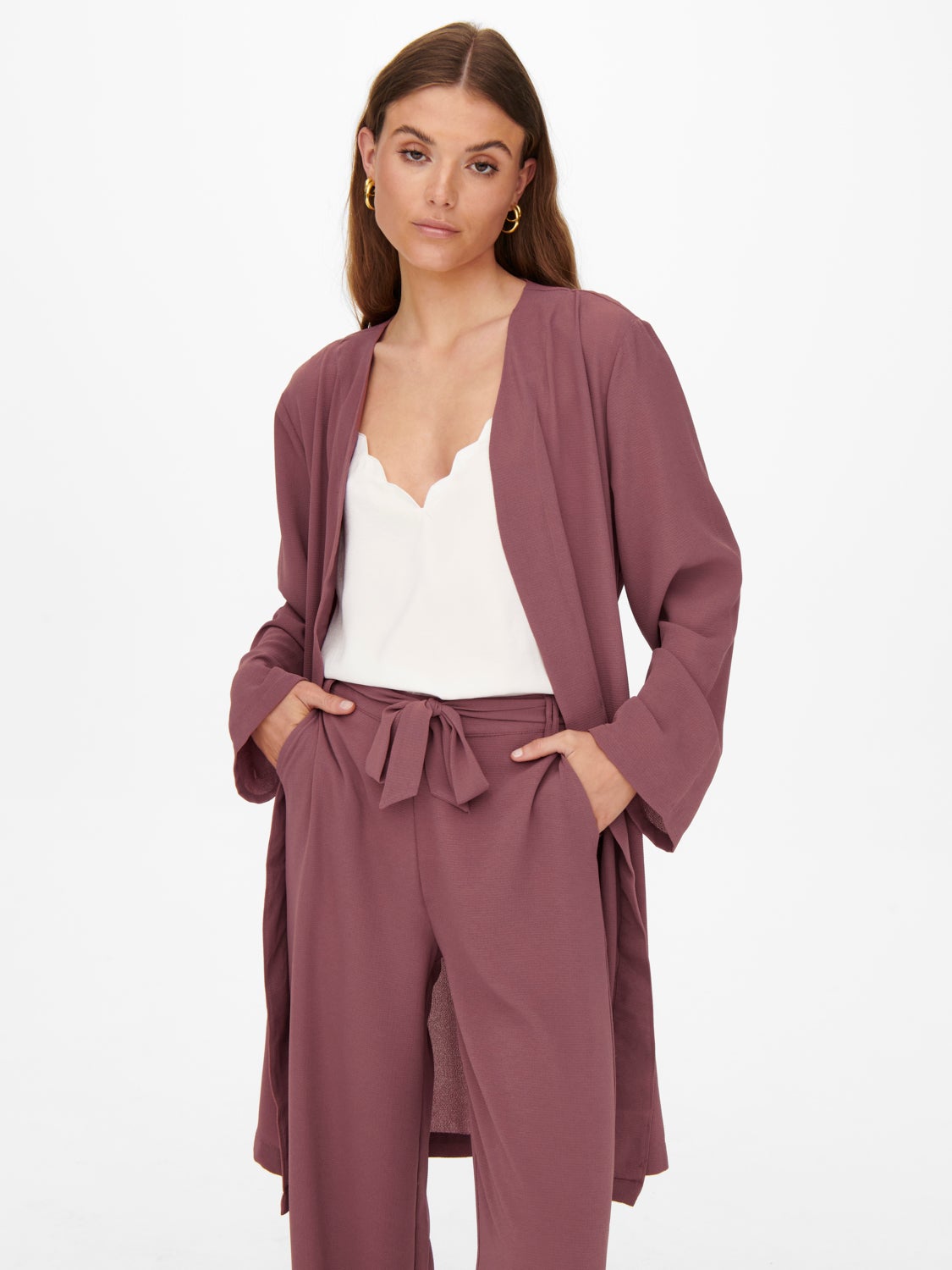 Cozigan with tie belt