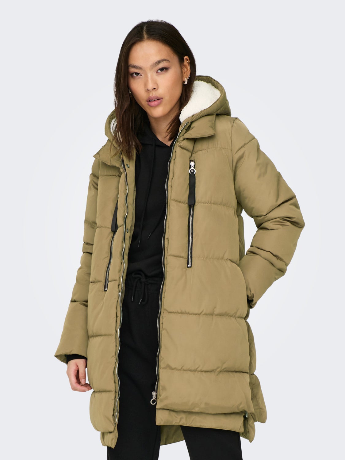 Long puffer coat