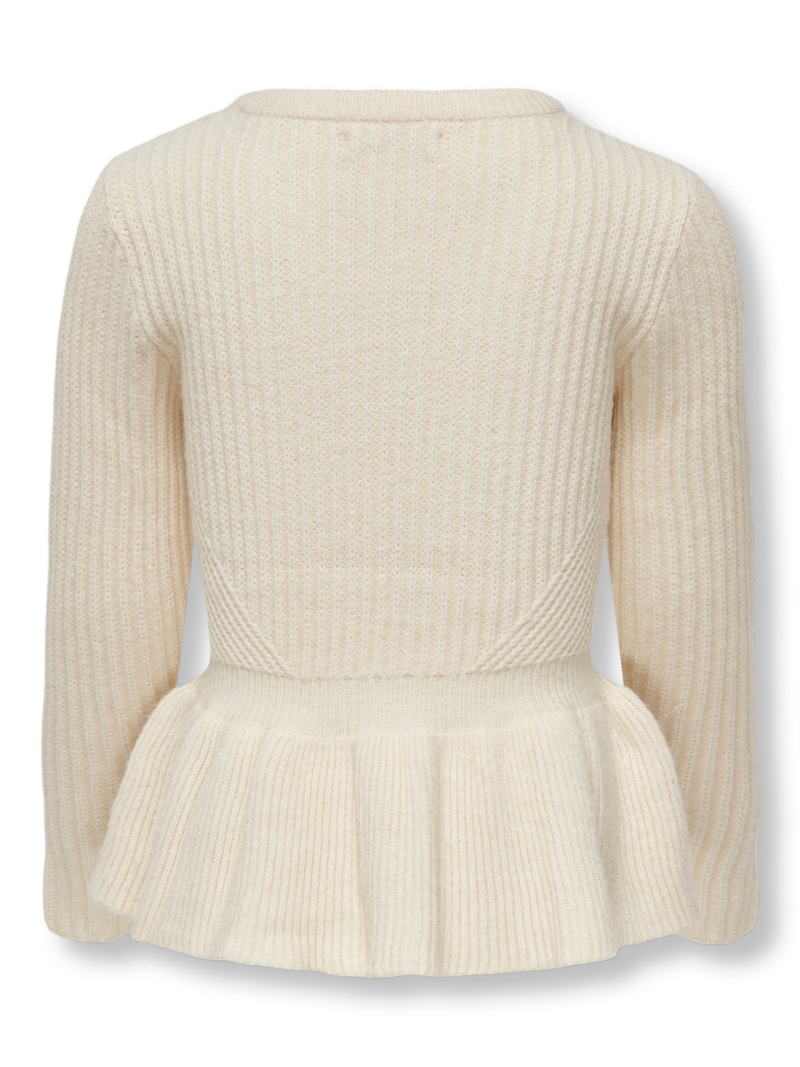 Knitted pullover with peplum detail
