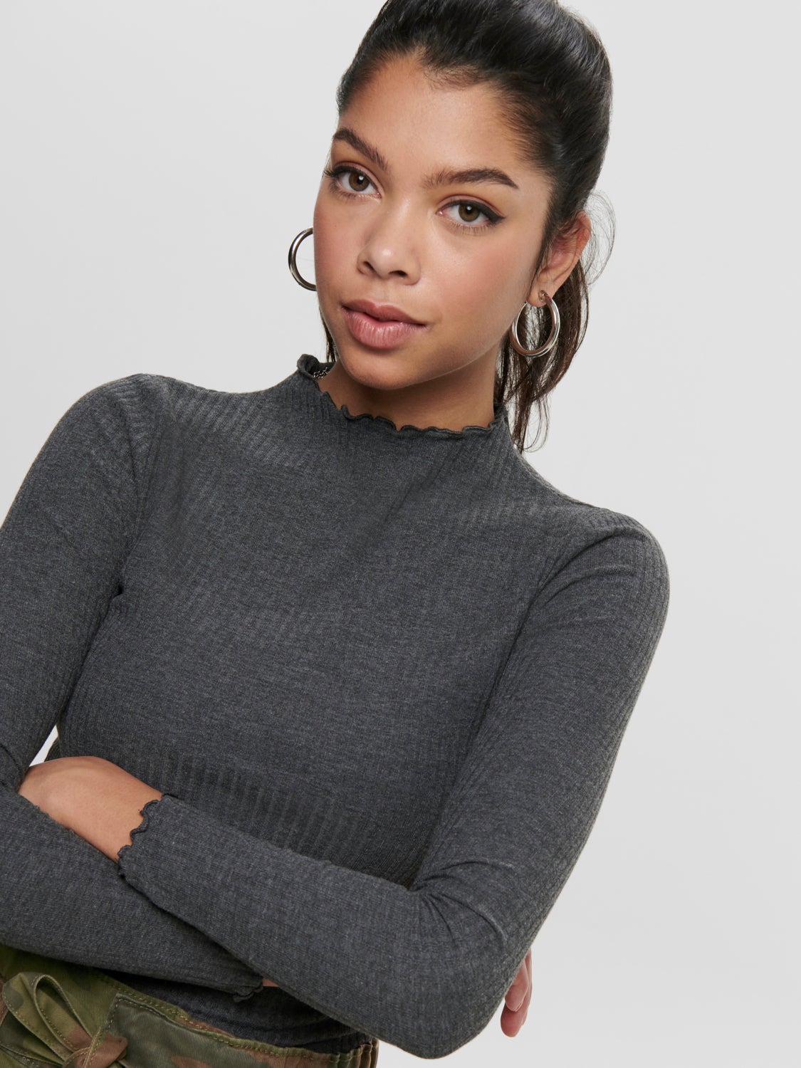 High neck Long Sleeved Top