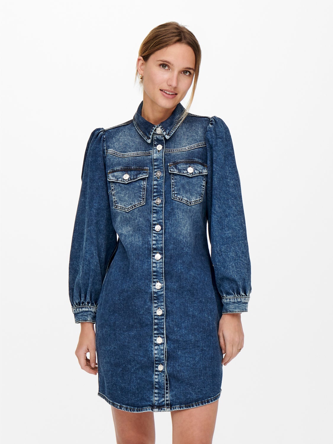 7/8 sleeved Denim Dress