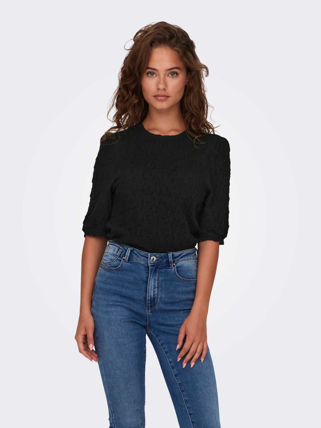 o-neck top with 2/4 sleeves