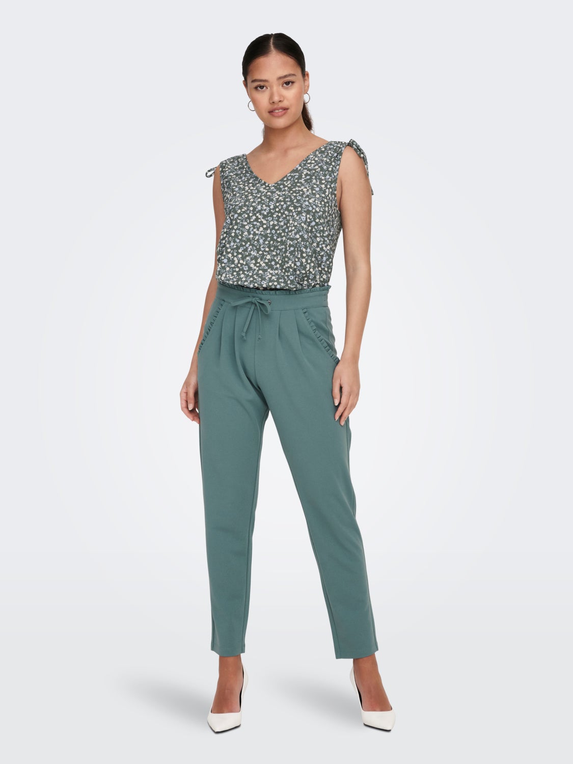 V-Neck Top With Strap Details