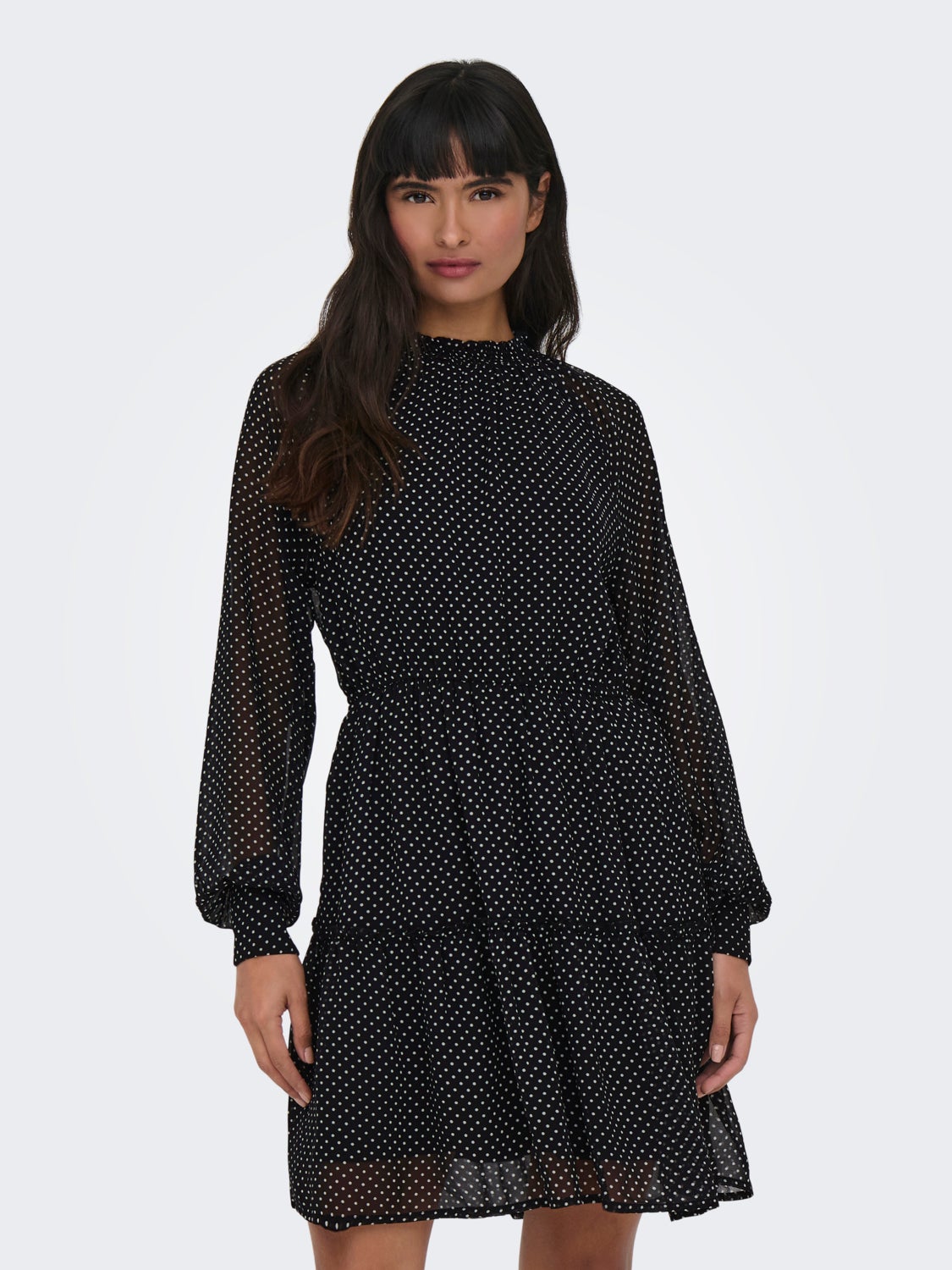 Mini dress with high neck