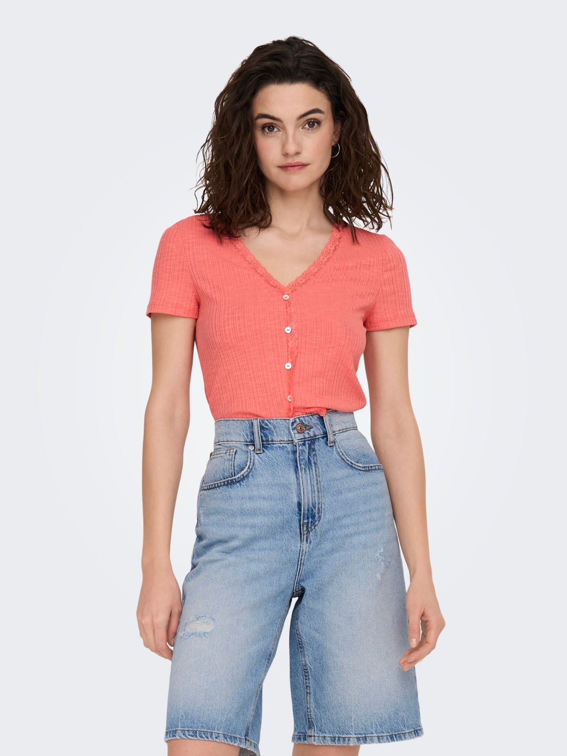 Regular Fit V-Neck Top
