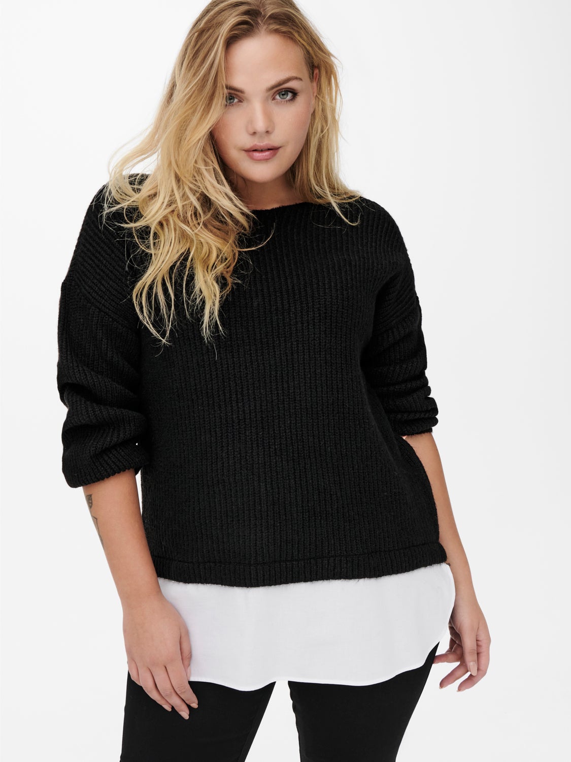 Curvy Mix Knitted Pullover
