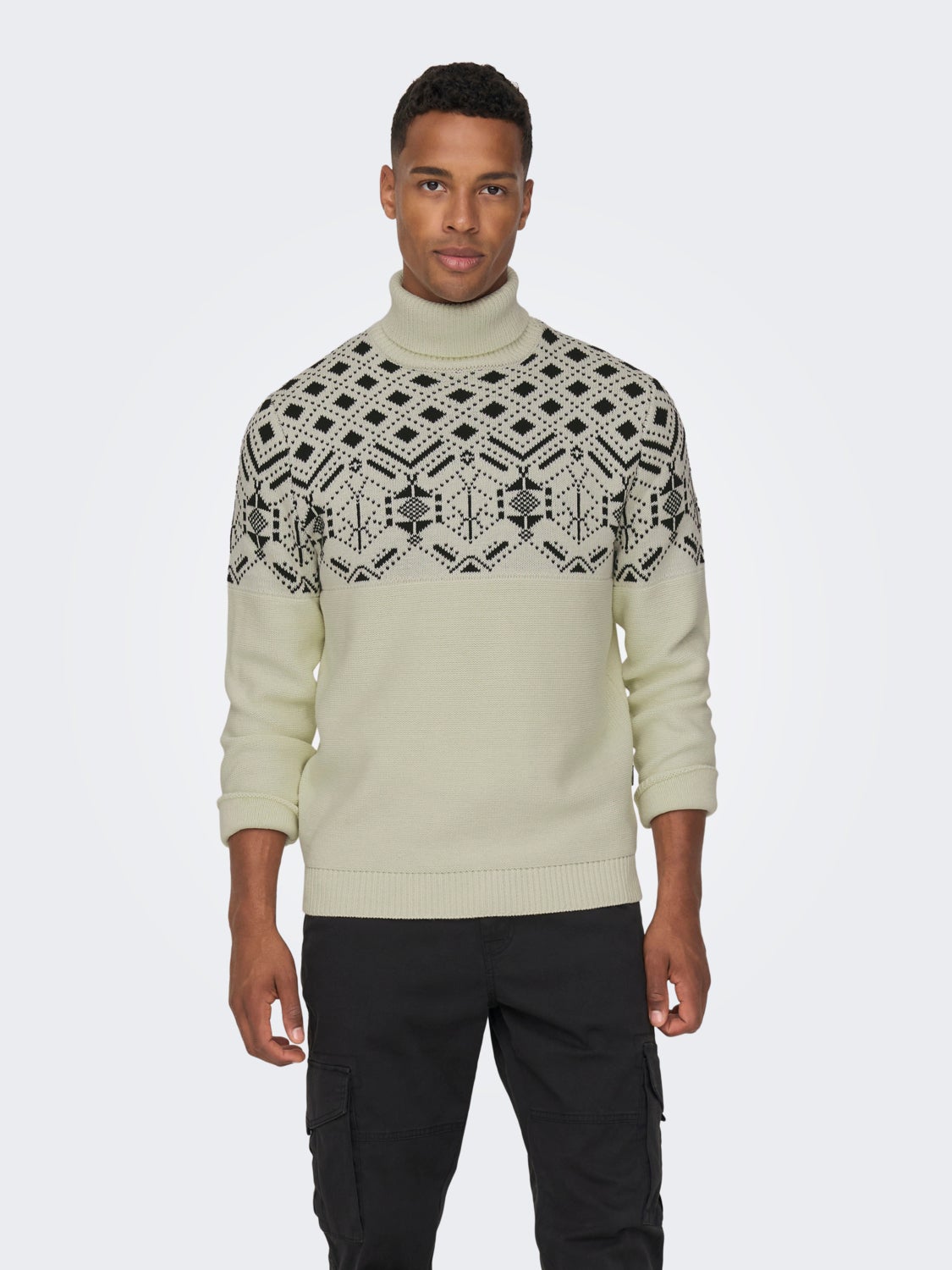 Roll neck knitted pullover