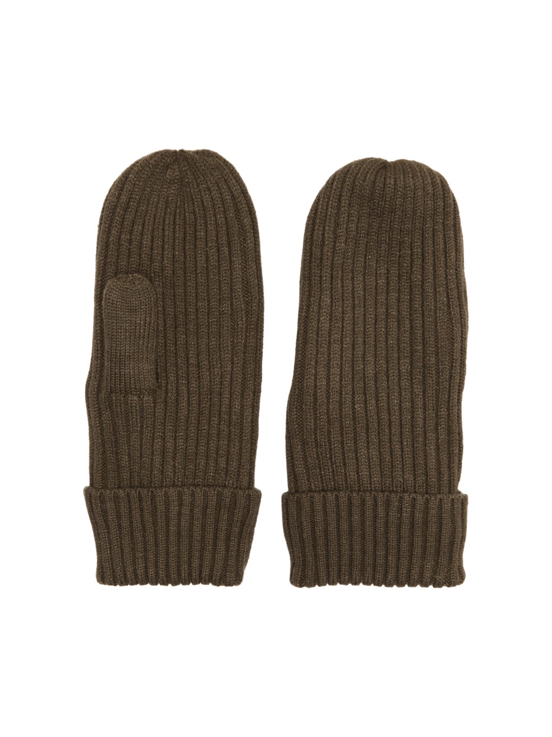 Rib knitted mittens