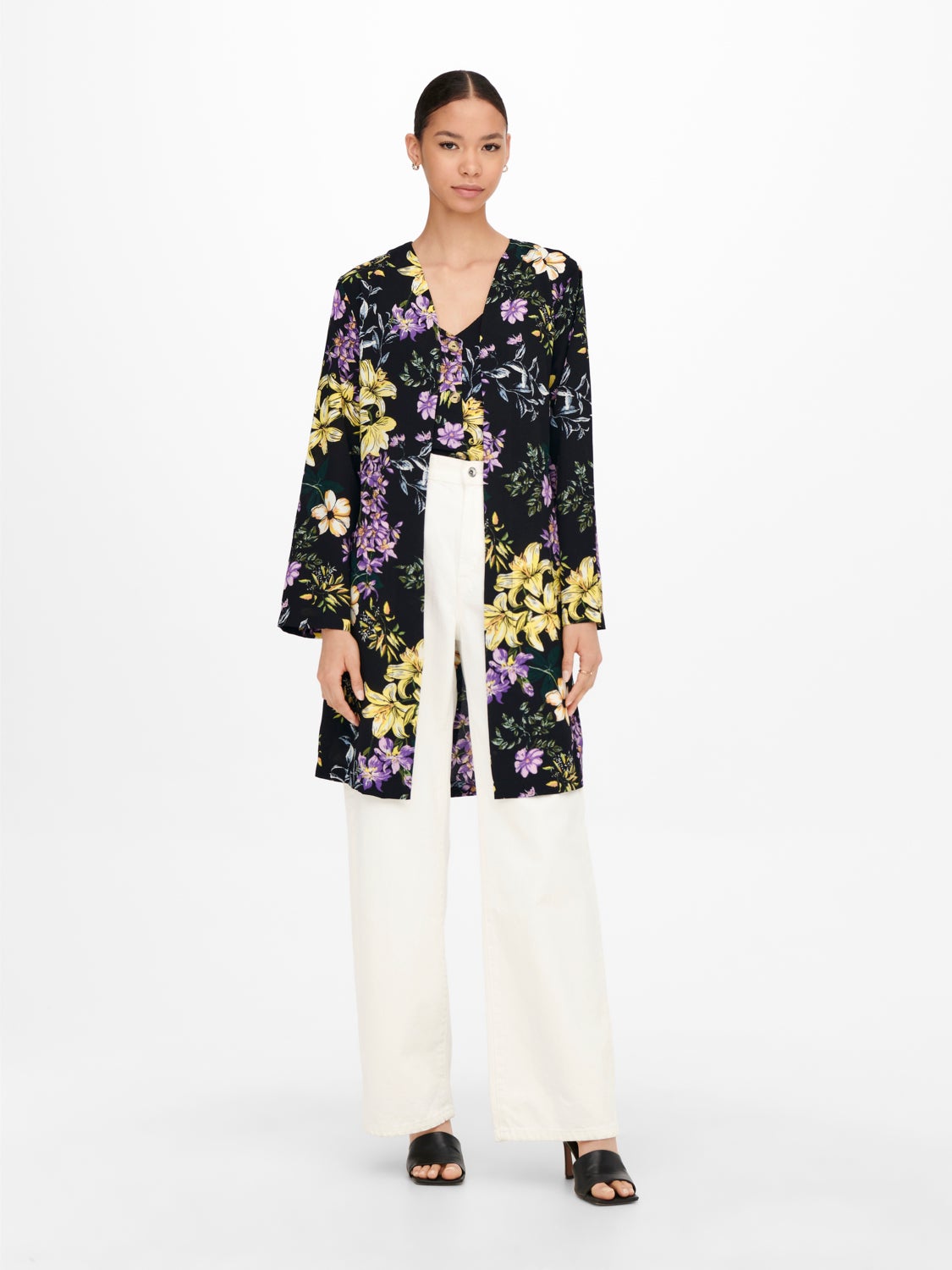 mini v-neck dress with print