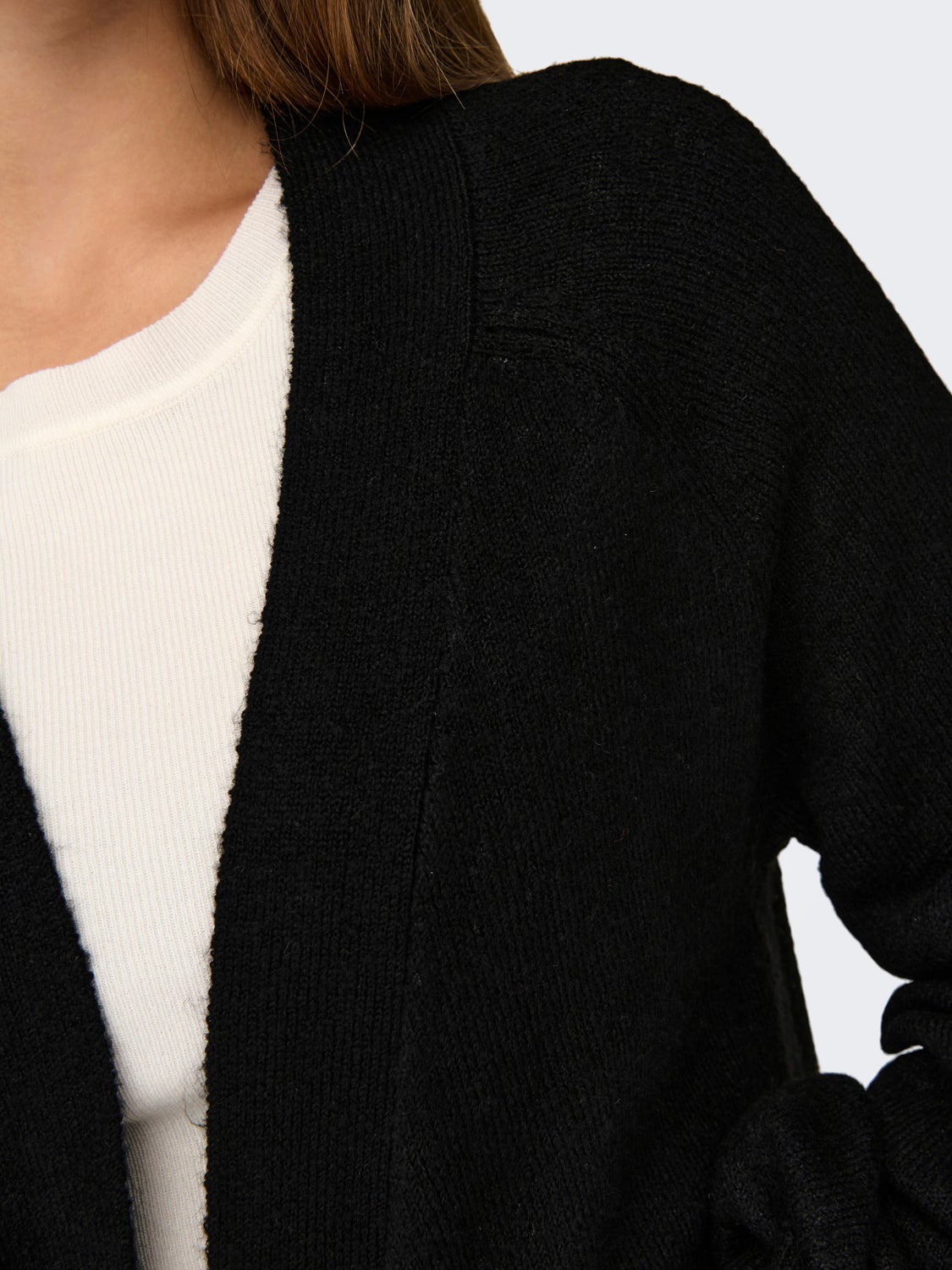 Long cardigan with balloon sleeves