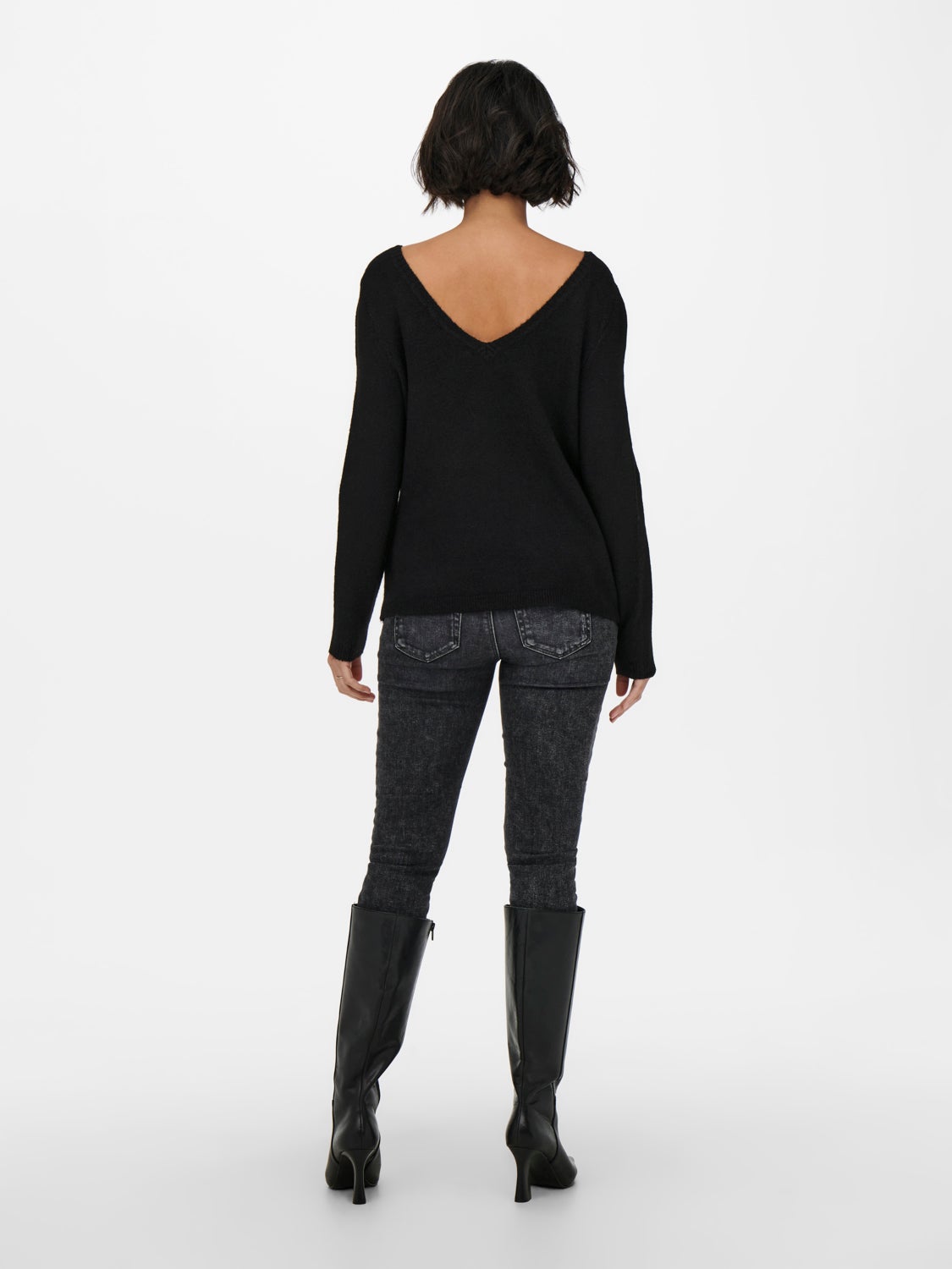 Lace v-neck Knitted Pullover