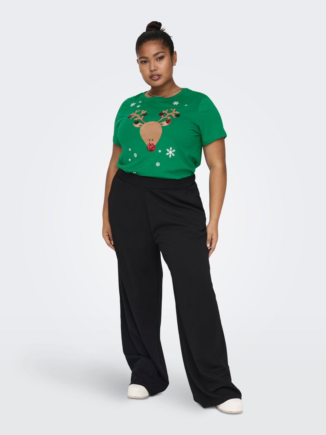Curvy christmas detailed t-shirt