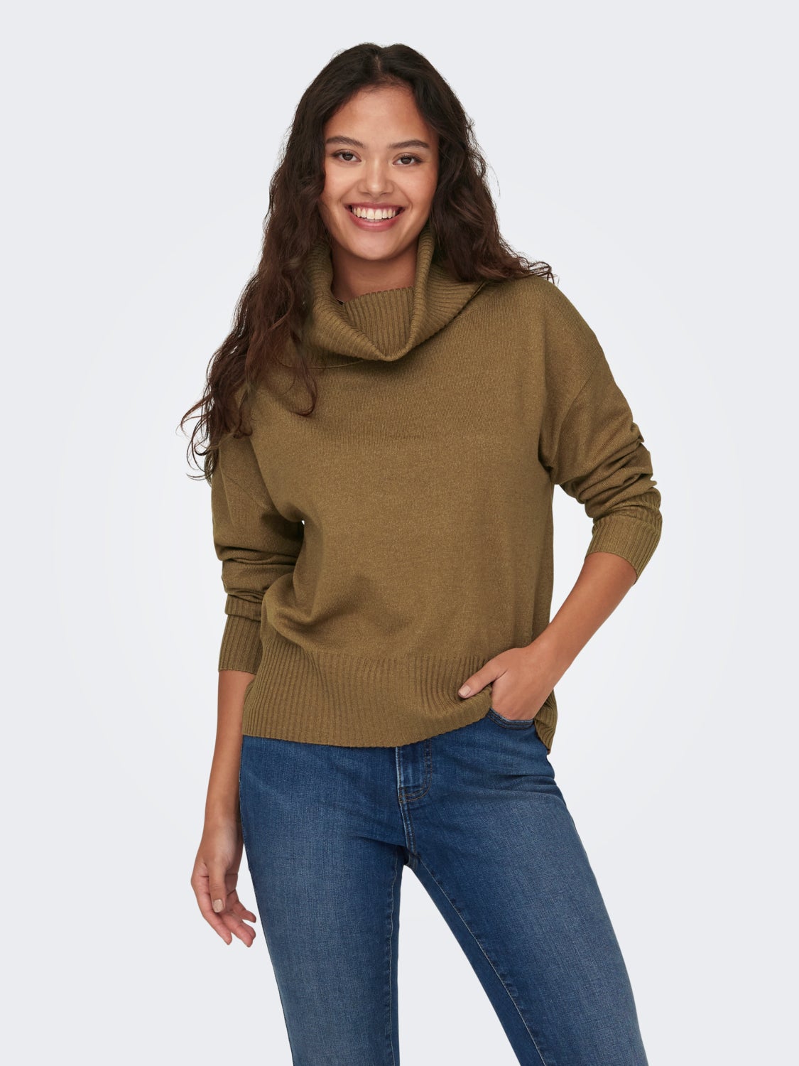 Knit top with cowl neck