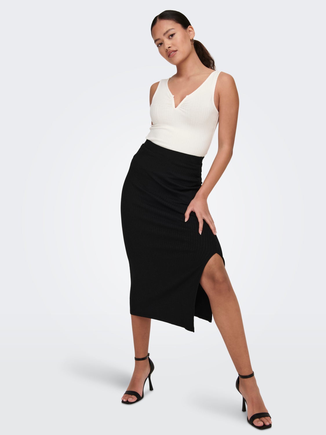 midi skirt with slit