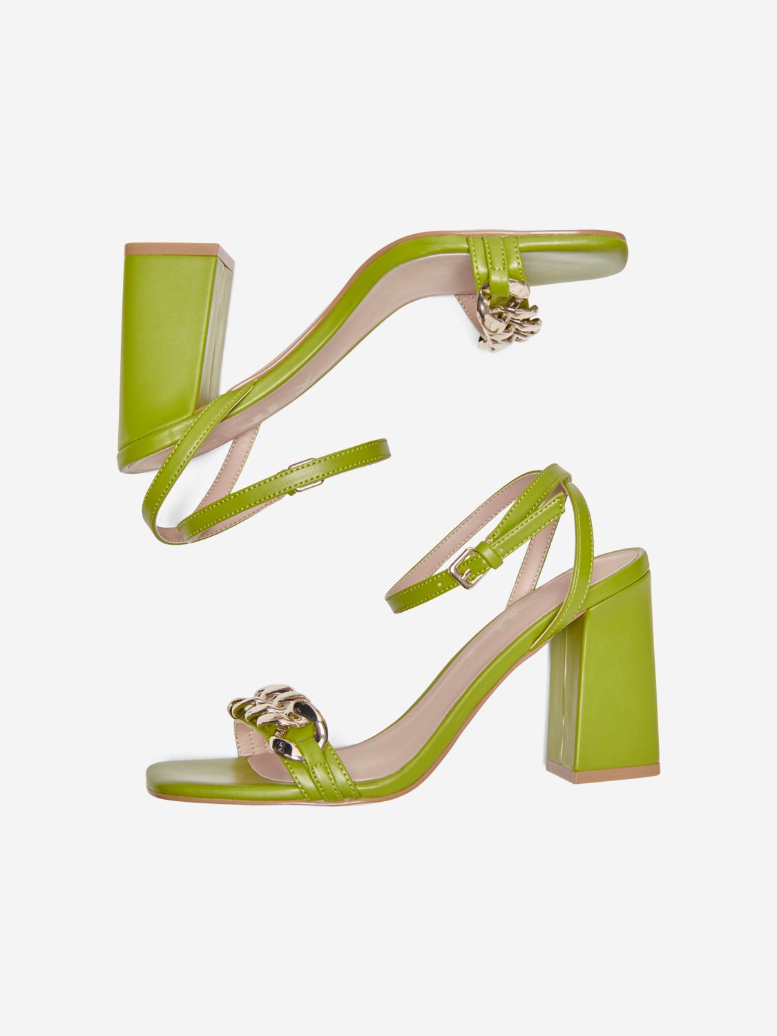 Faux leather heeled sandals