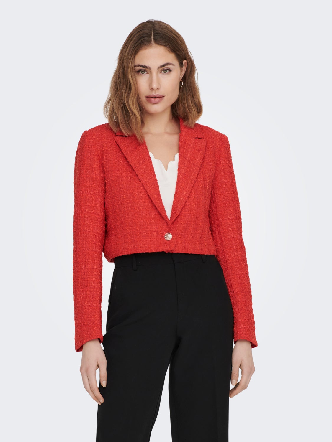 Cropped texture blazer