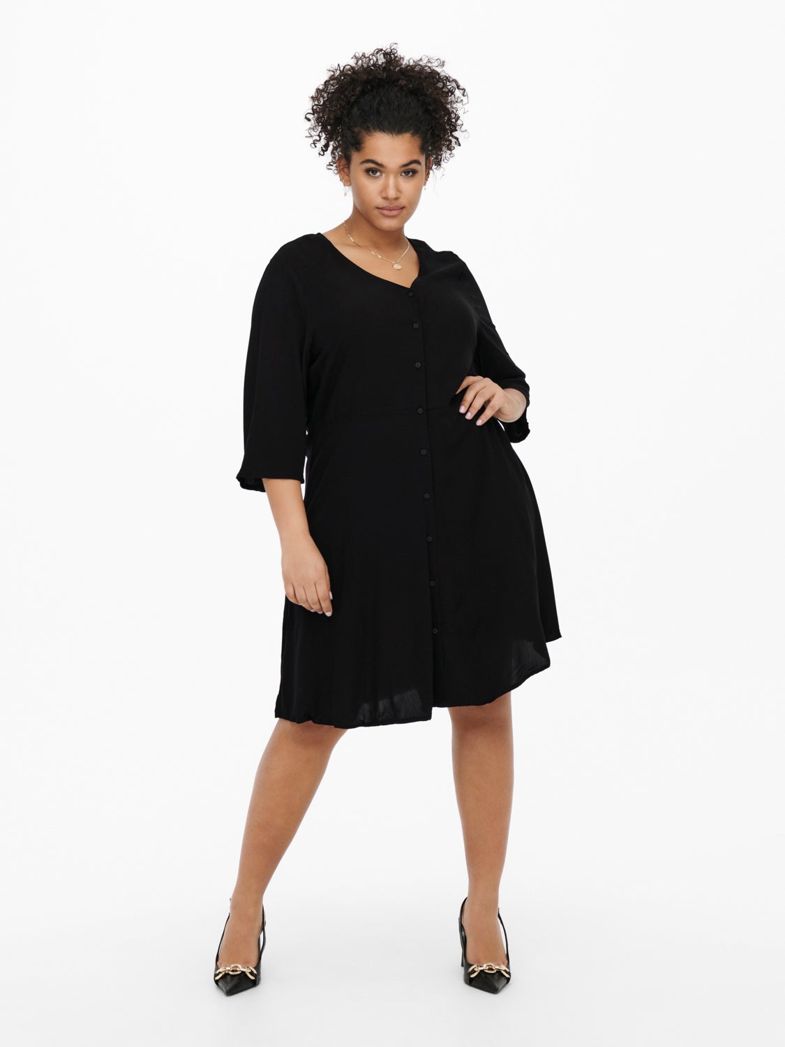 Curvy V-neck viscose Dress