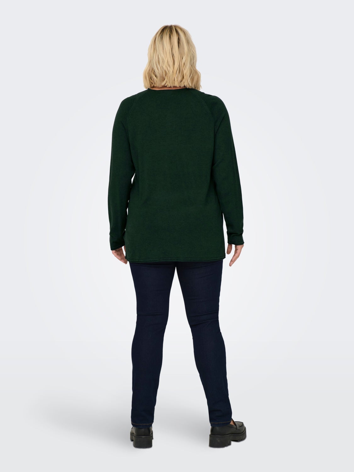 Curvy solid colored Knitted Pullover