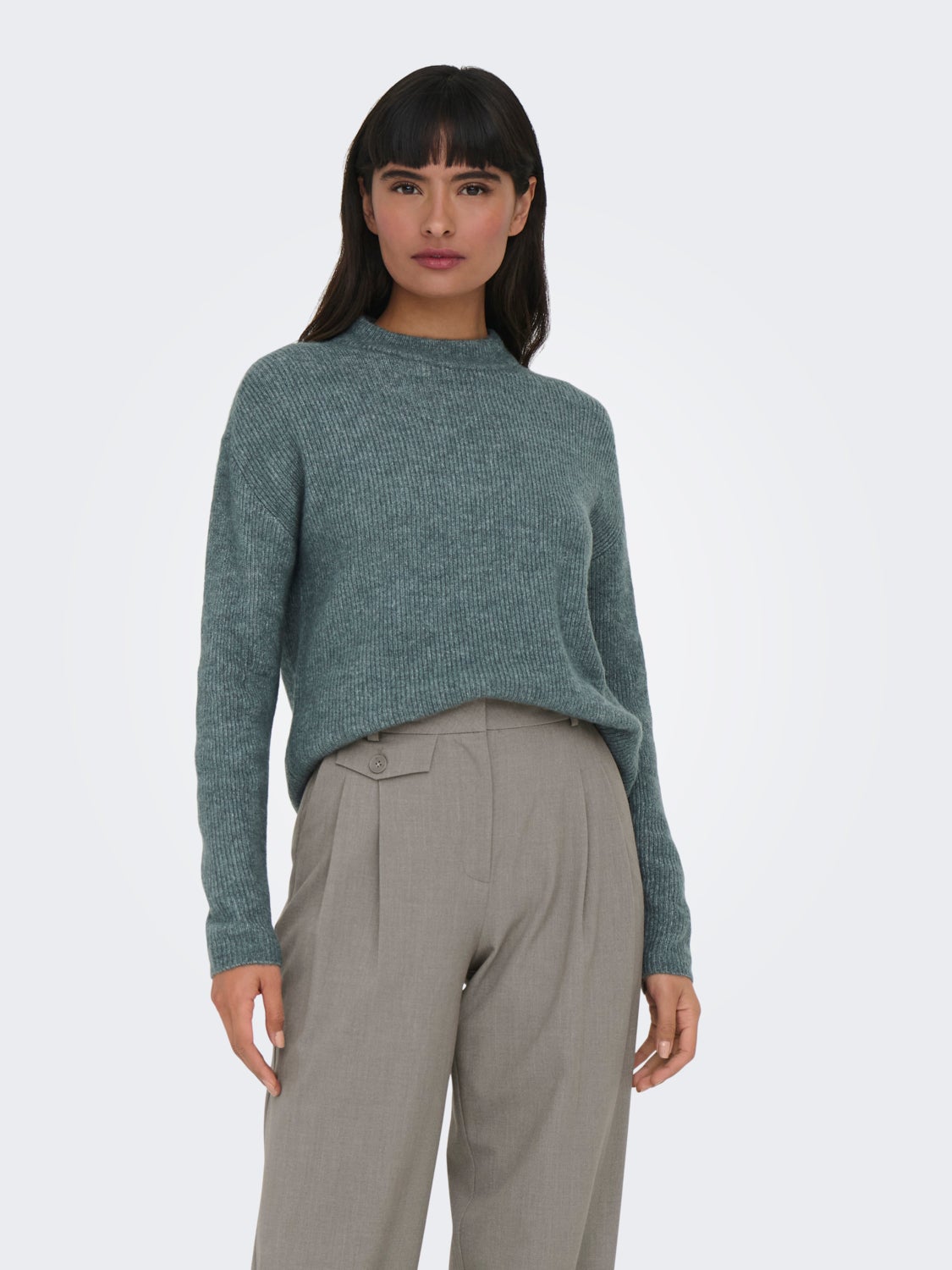 High neck knitted pullover