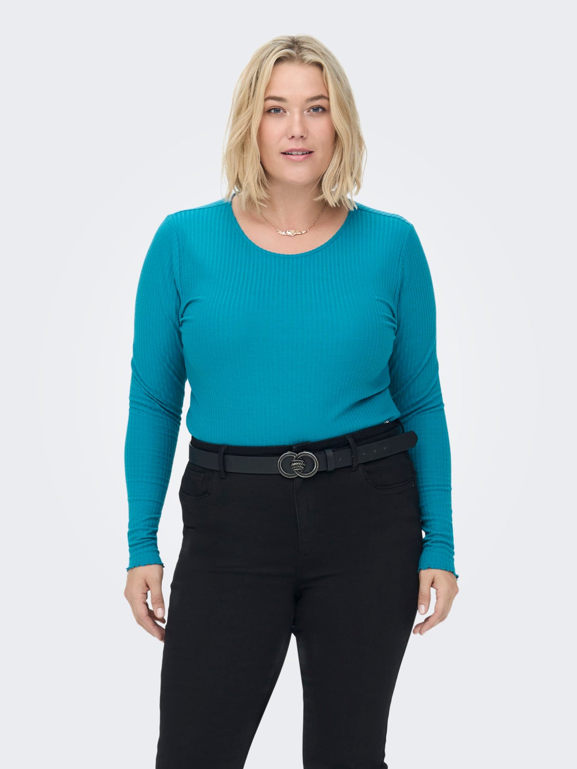 Curvy rib Long Sleeved Top