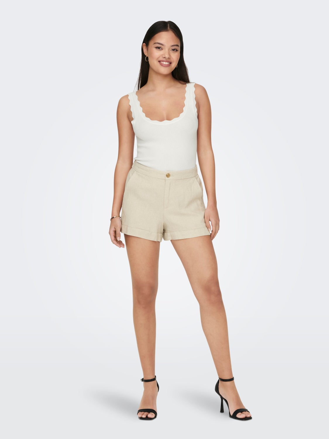 High waisted Linen Shorts