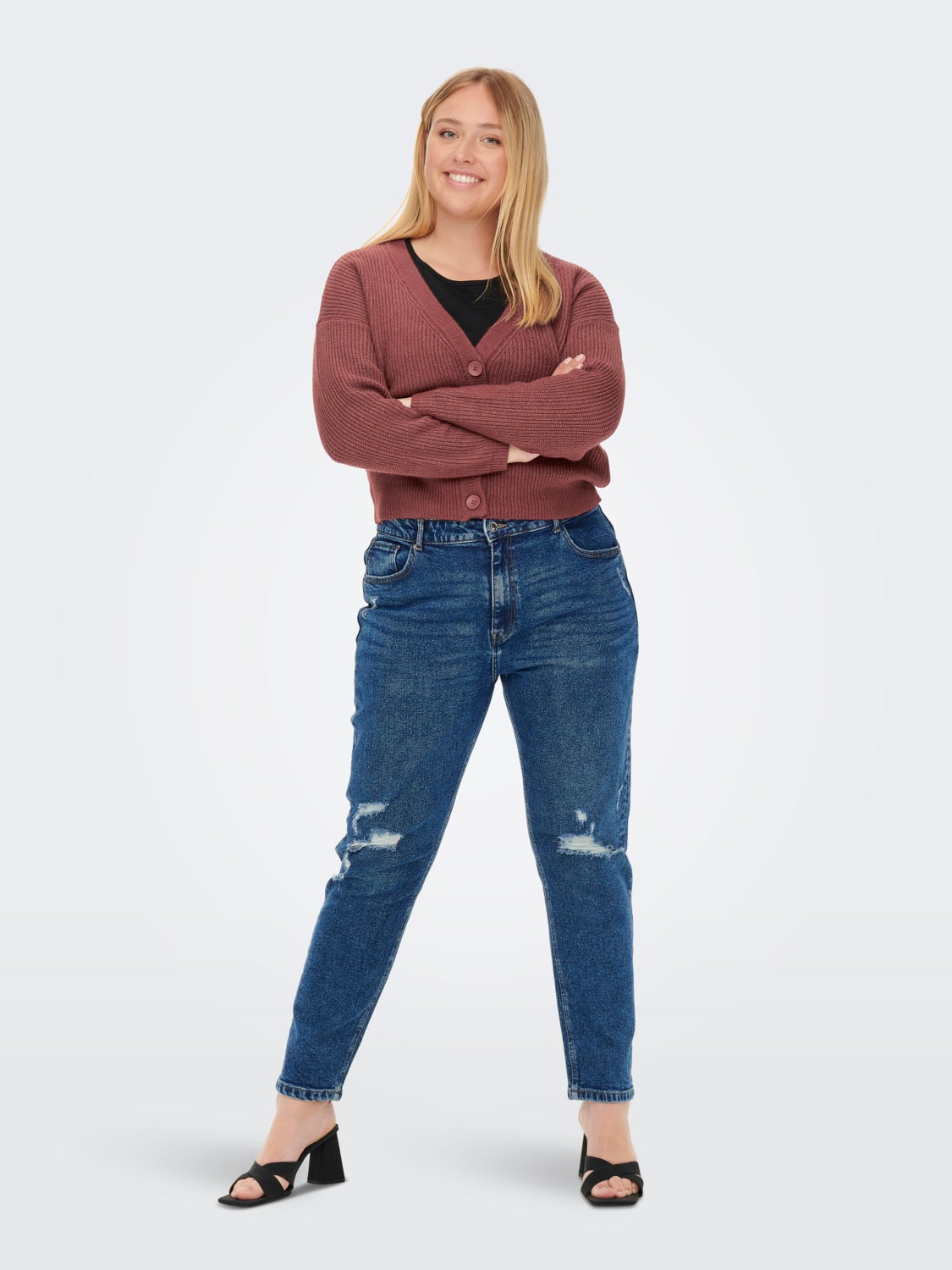 Curvy v-neck Knitted Cardigan