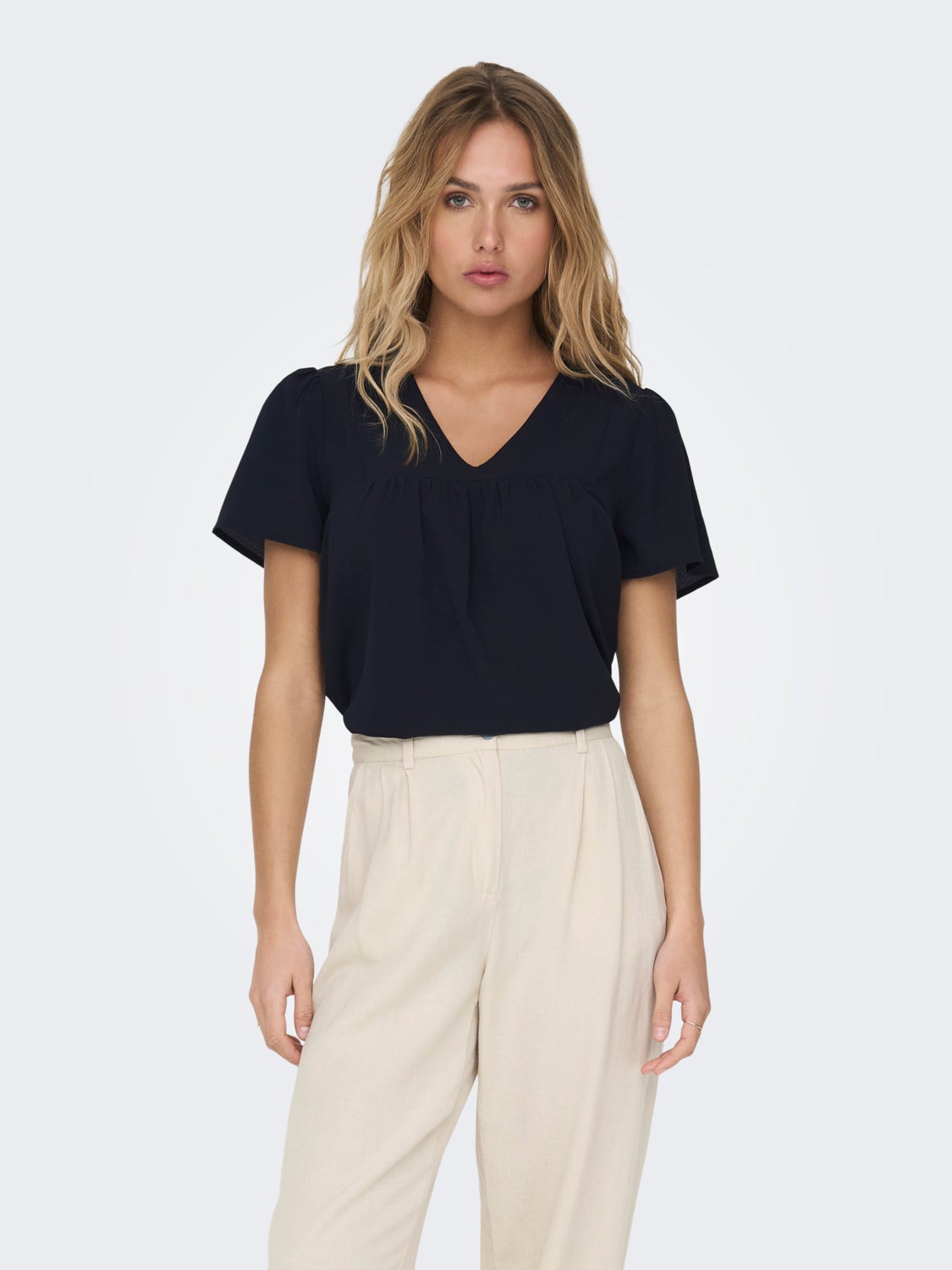 Regular Fit V-Neck Top