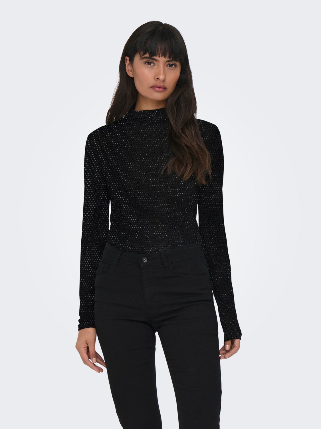 High neck glitter top