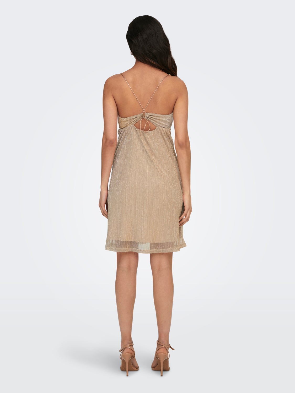 Mini V-Neck Dress With Glitter