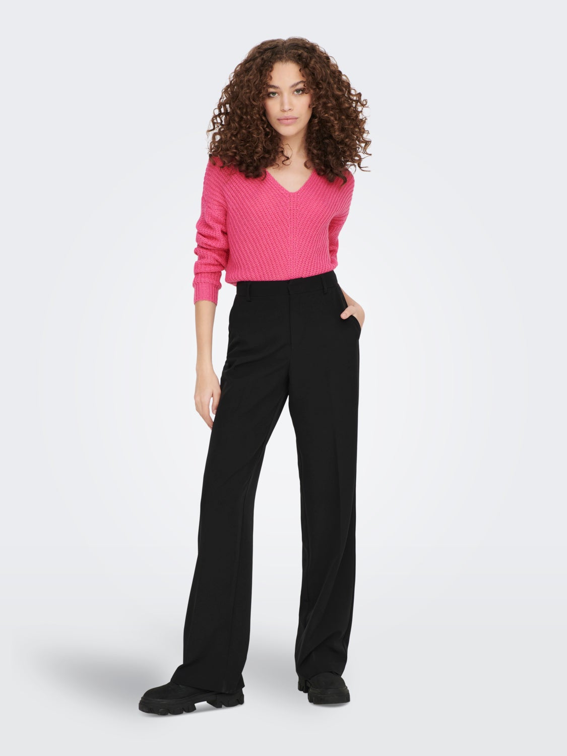 V-neck knitted pullover