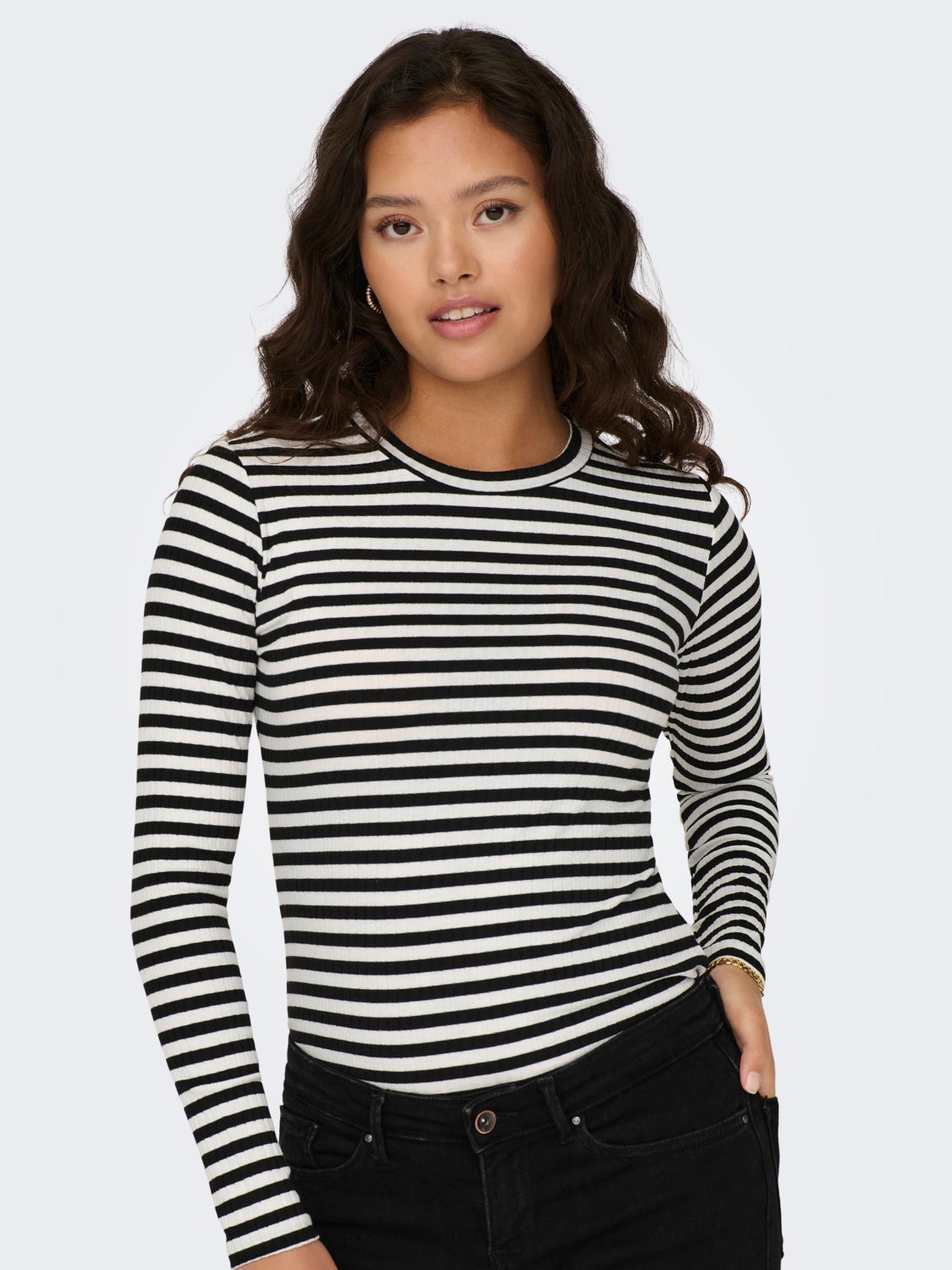 Striped Long Sleeves Top