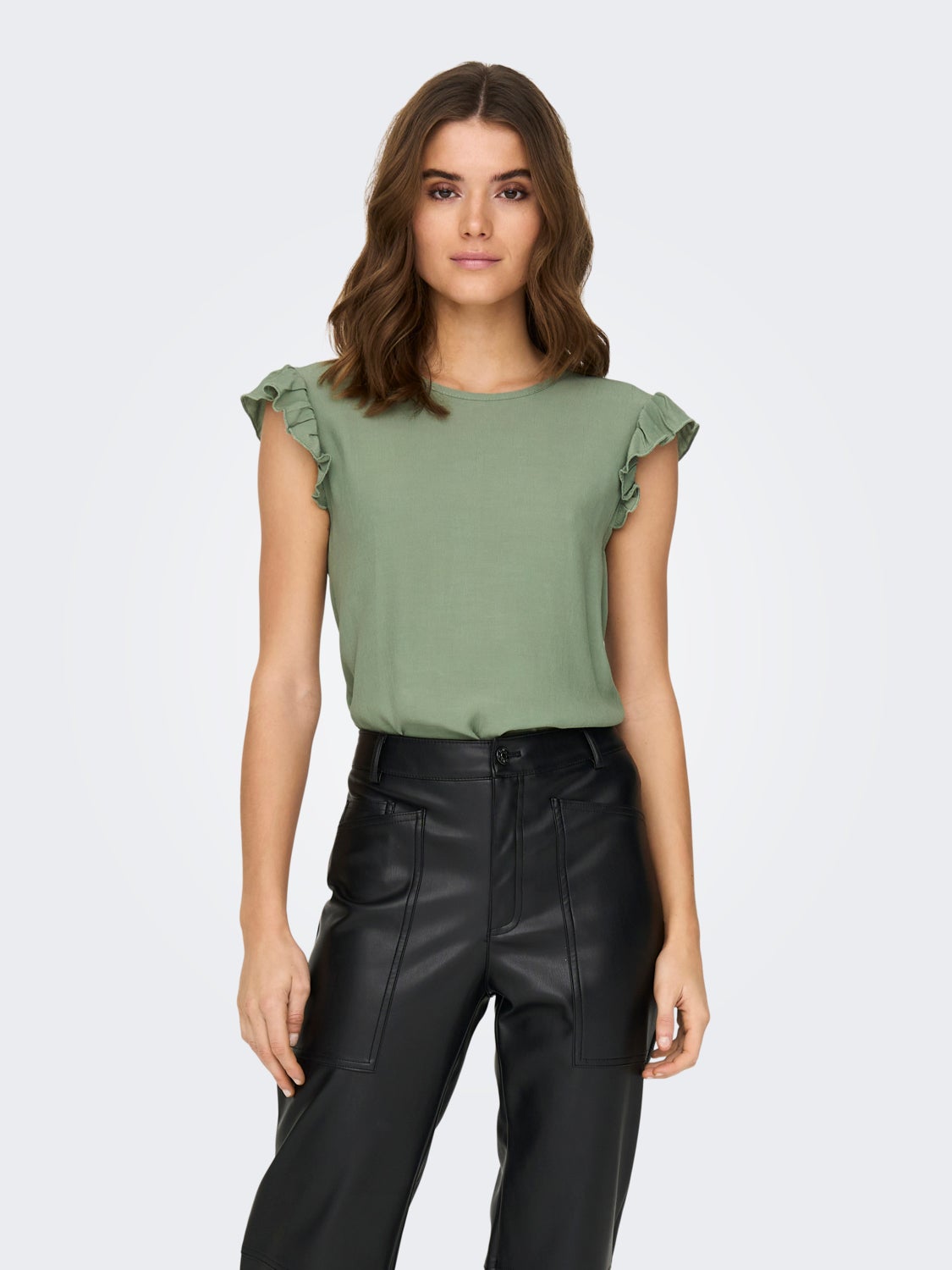 Regular Fit Top With Frills